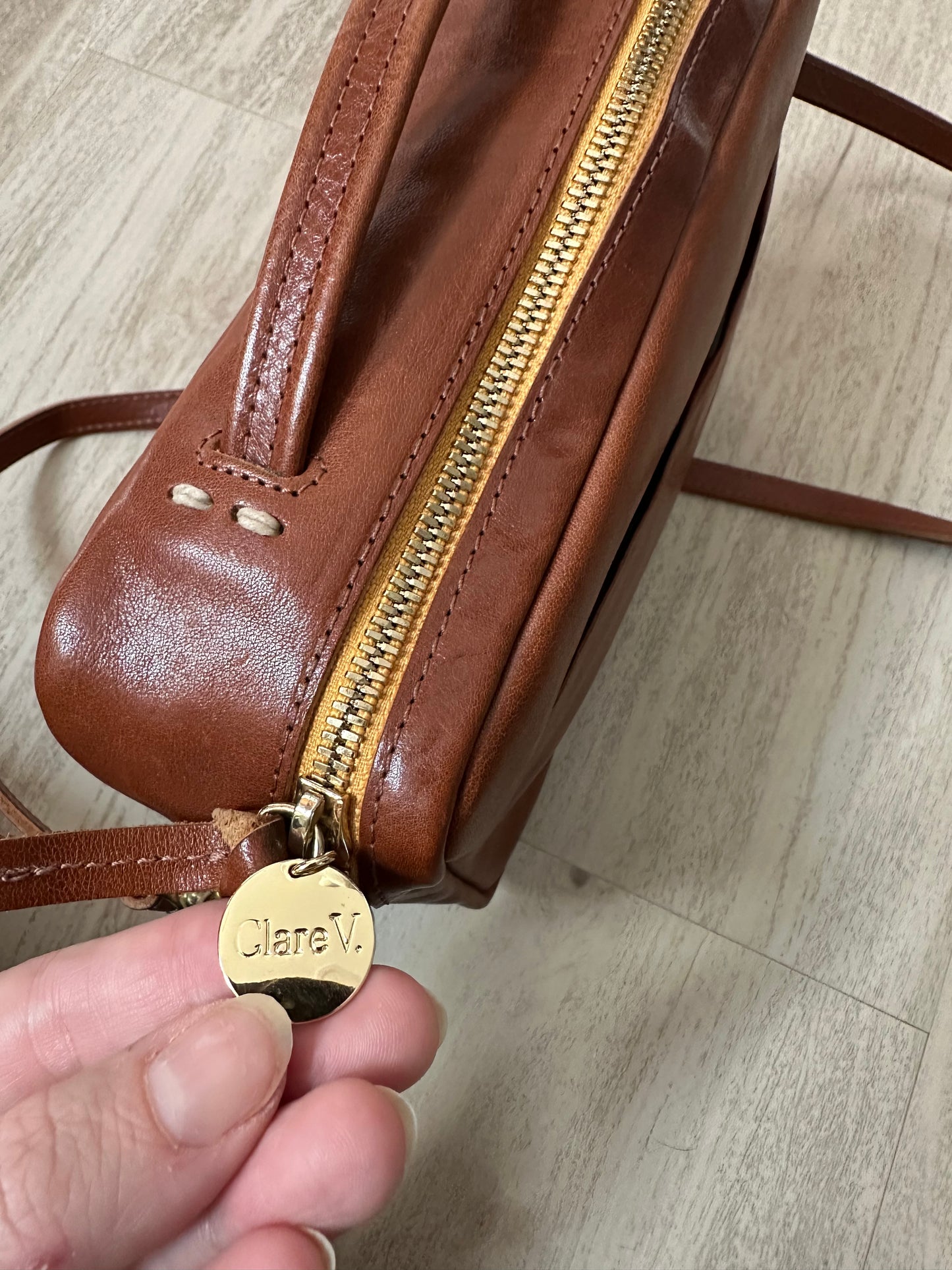 Clare V Mirabel crossbody in Tan