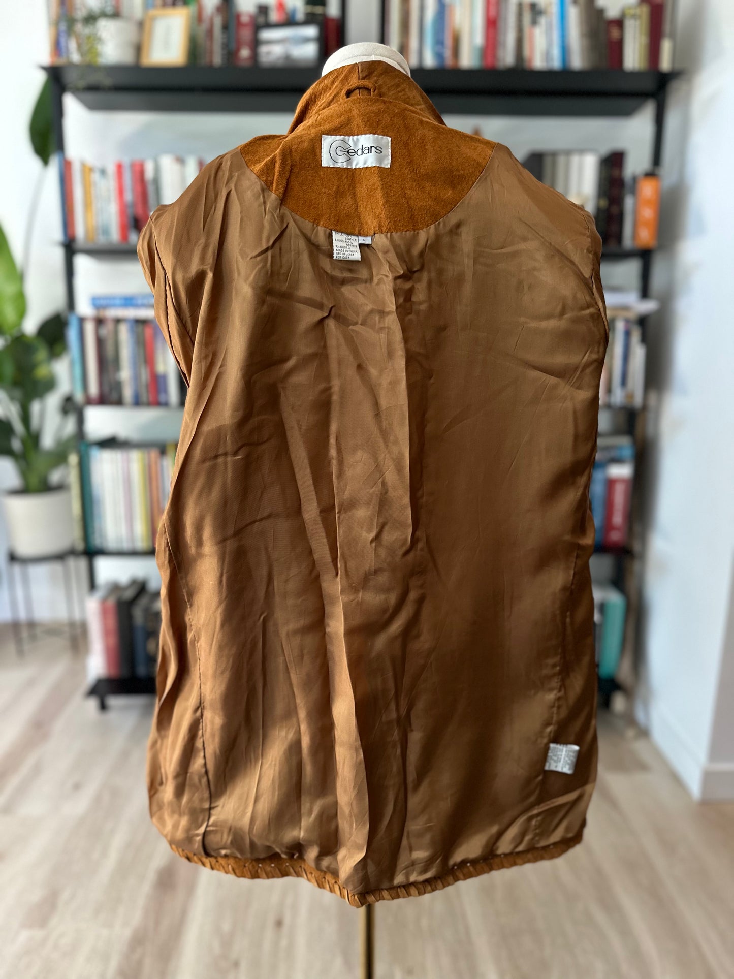 90s Cedars Suede jacket with leather whipstitch trim