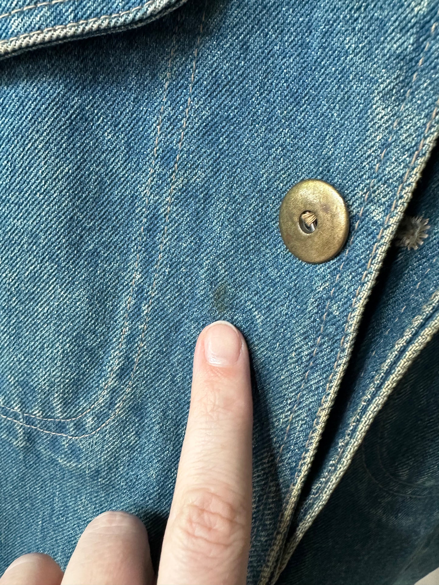 80s Eddie Bauer denim blanket lined jacket. Made in Korea