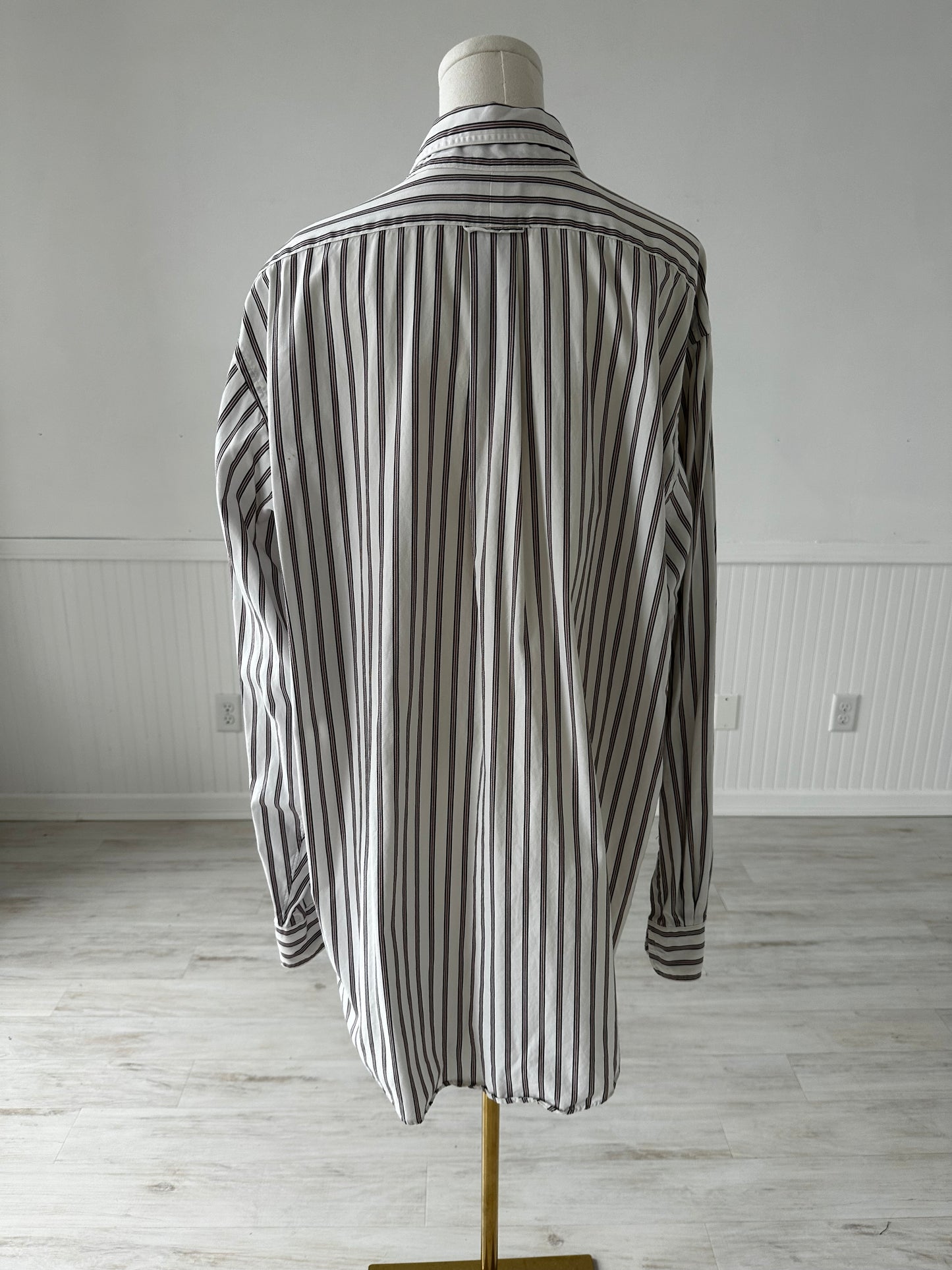 90s Lands’ End striped poplin. Made in the USA