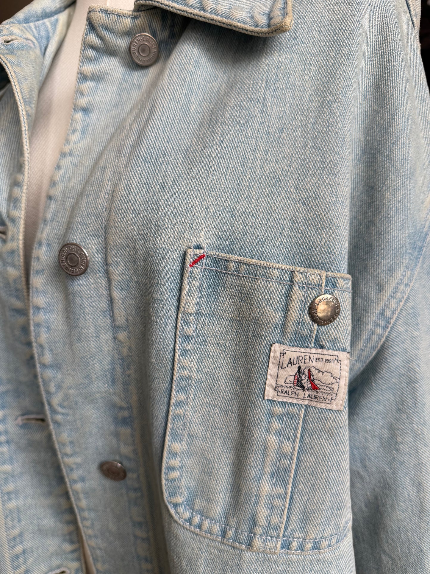 90s Lauren by Ralph Lauren denim chore coat. Fits M-XL
