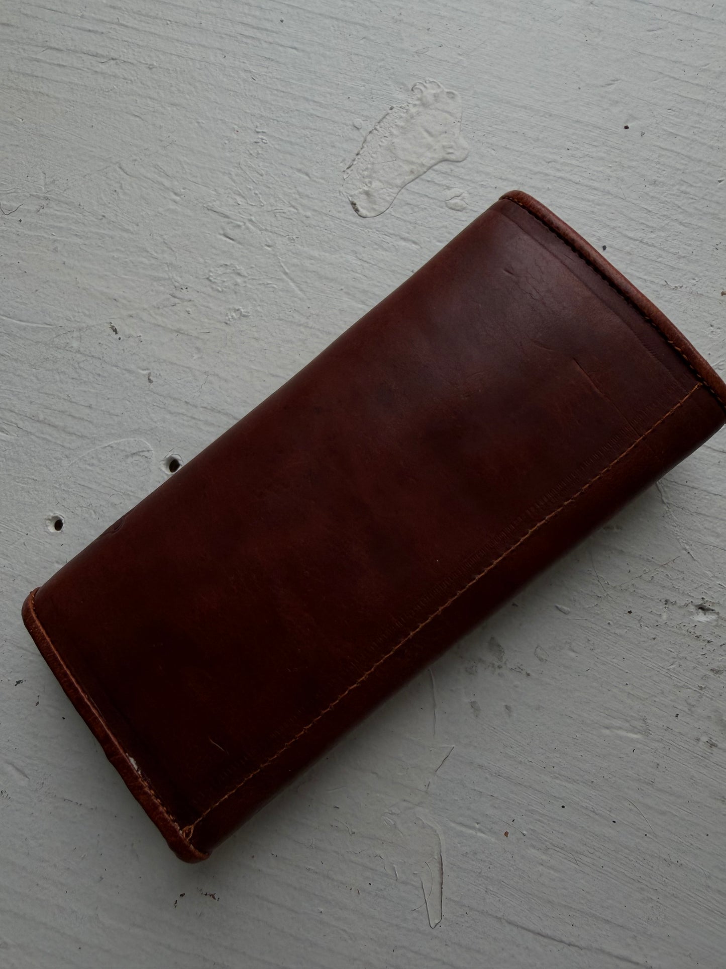 Tooled leather bag with leather wallet. Hand made
