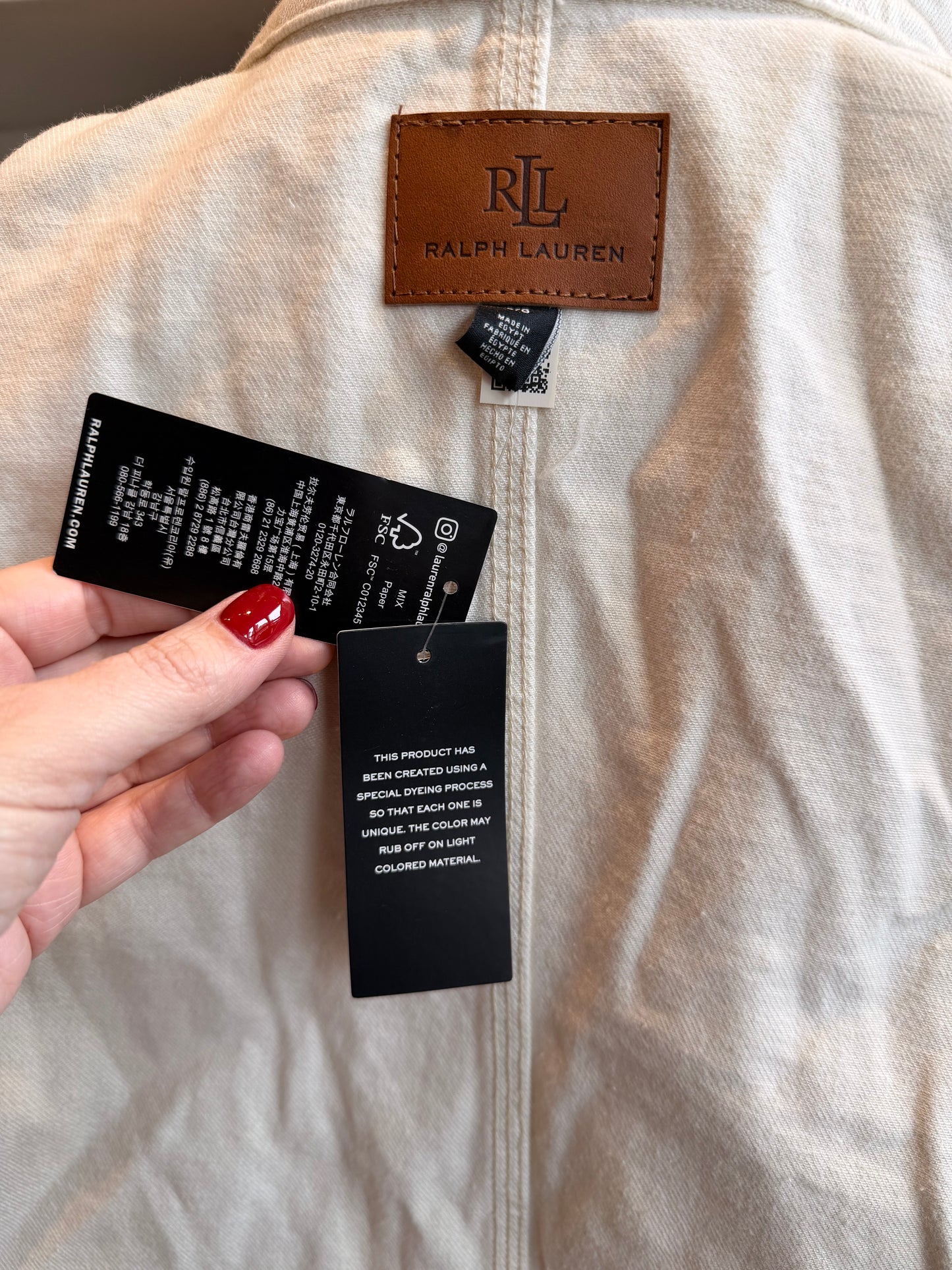 00s Lauren by Ralph Lauren cream chore coat