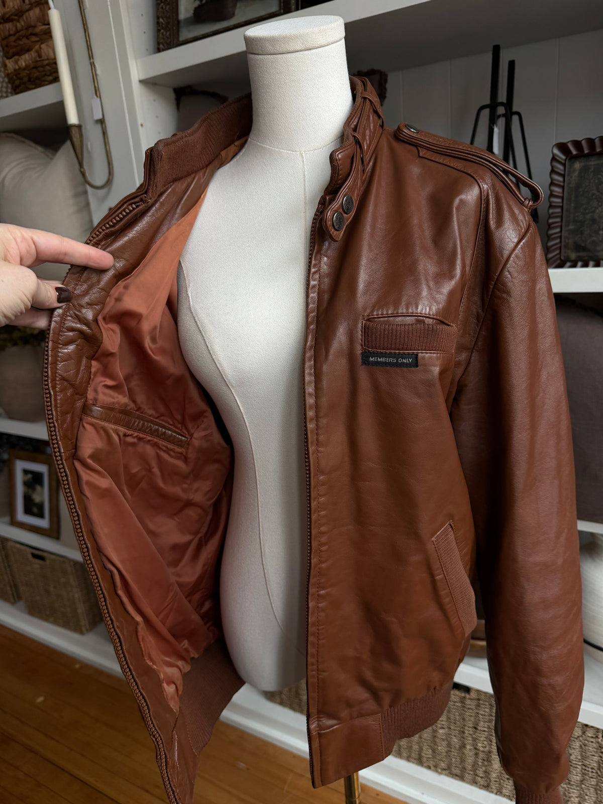 80s Members Only leather jacket. Fits S-L