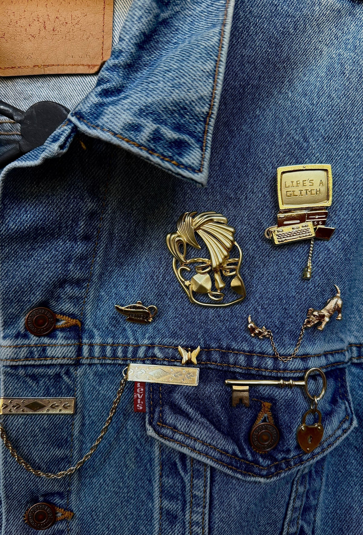 Vintage Levi’s brooched jacket