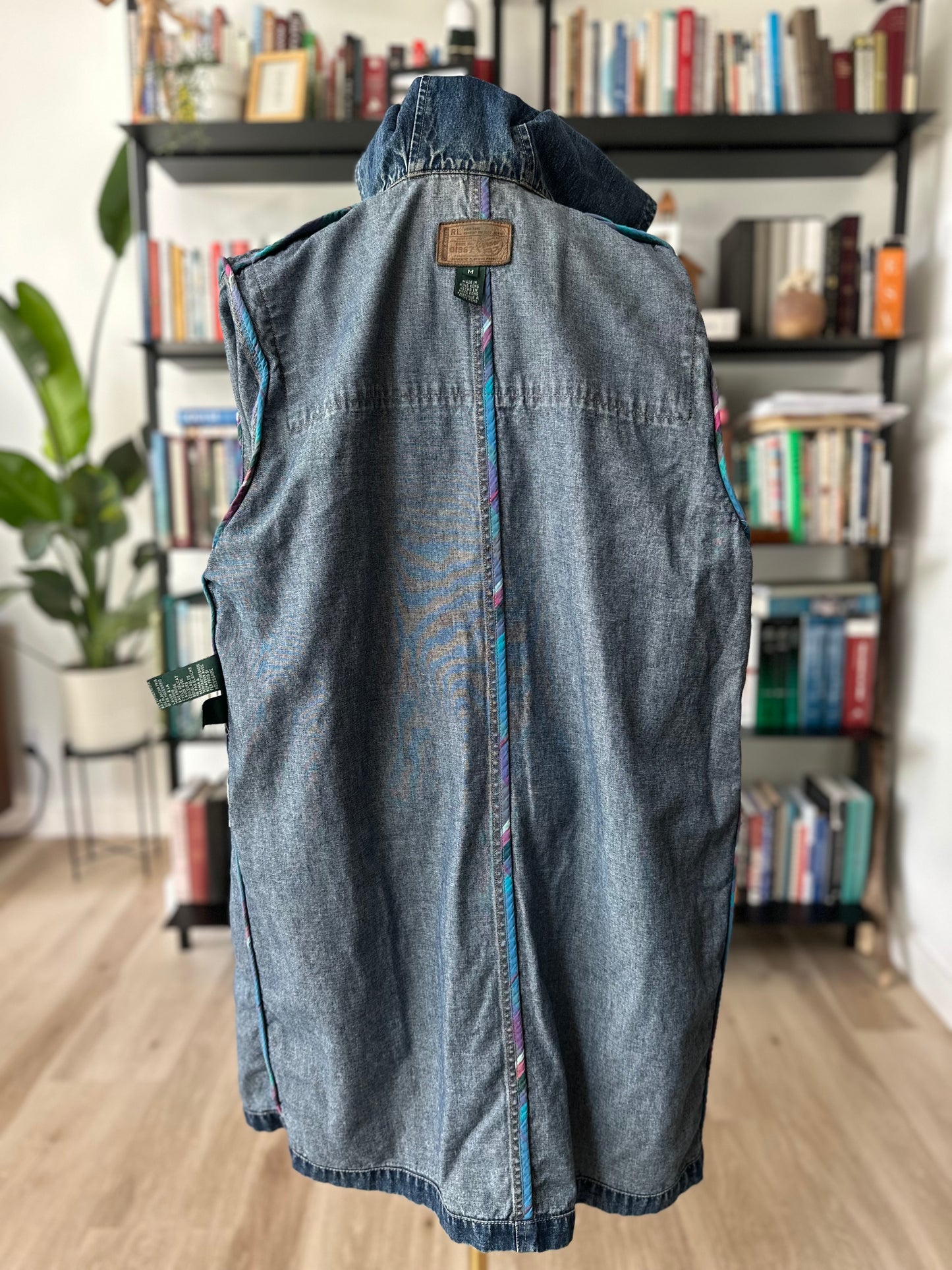 90s Lauren Jeans Co denim toggle coat. Made in Hong Kong
