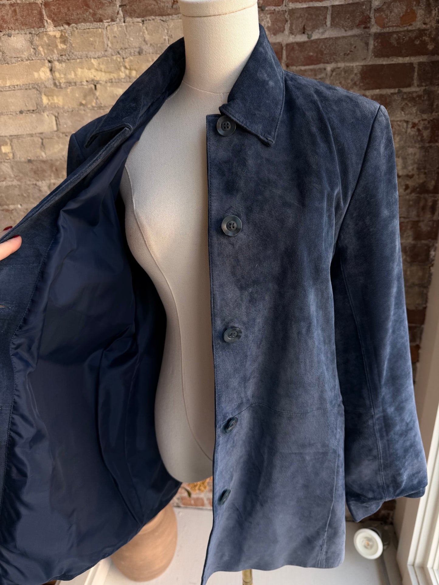00s Bernardo blue suede jacket