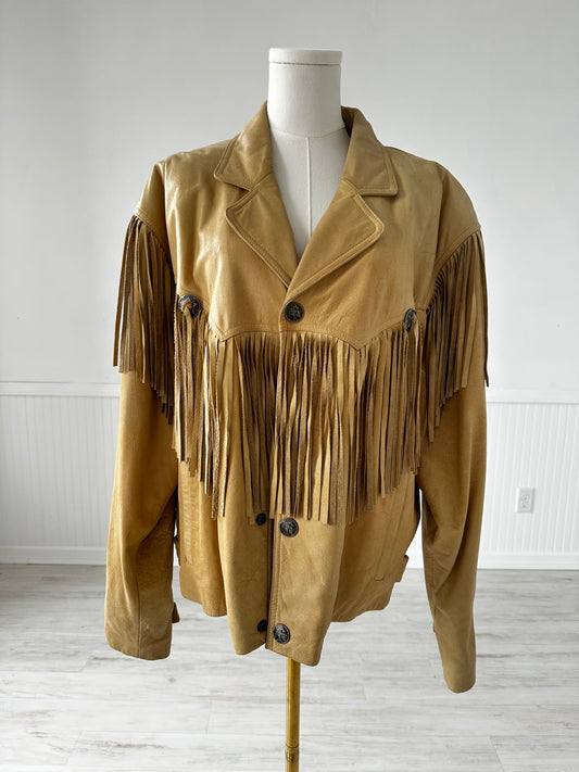 90s Adventure Bound by Wilson’s suede fringe leather jacket