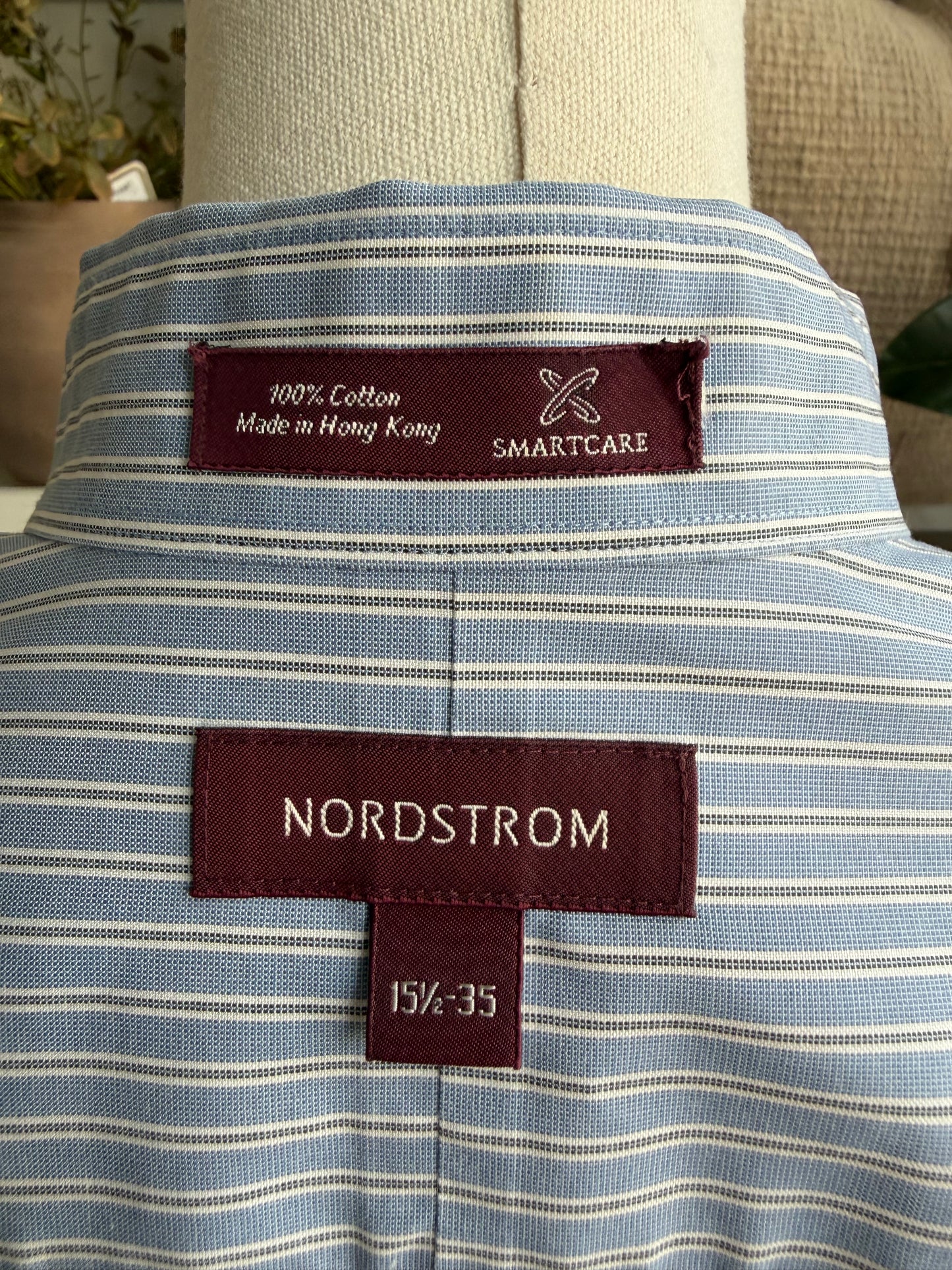 90s Nordstrom poplin button down. Made in Hong Kong