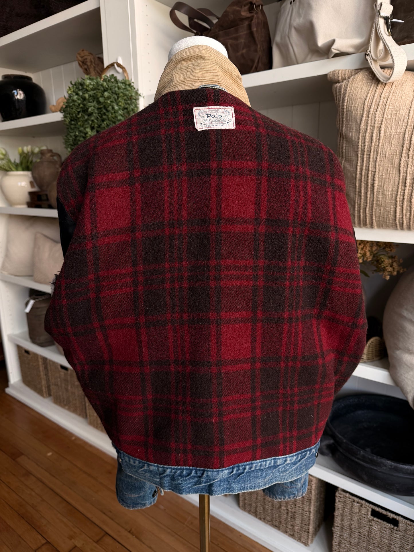 80s Polo Ralph Lauren denim wool lined denim jacket. Made in the USA