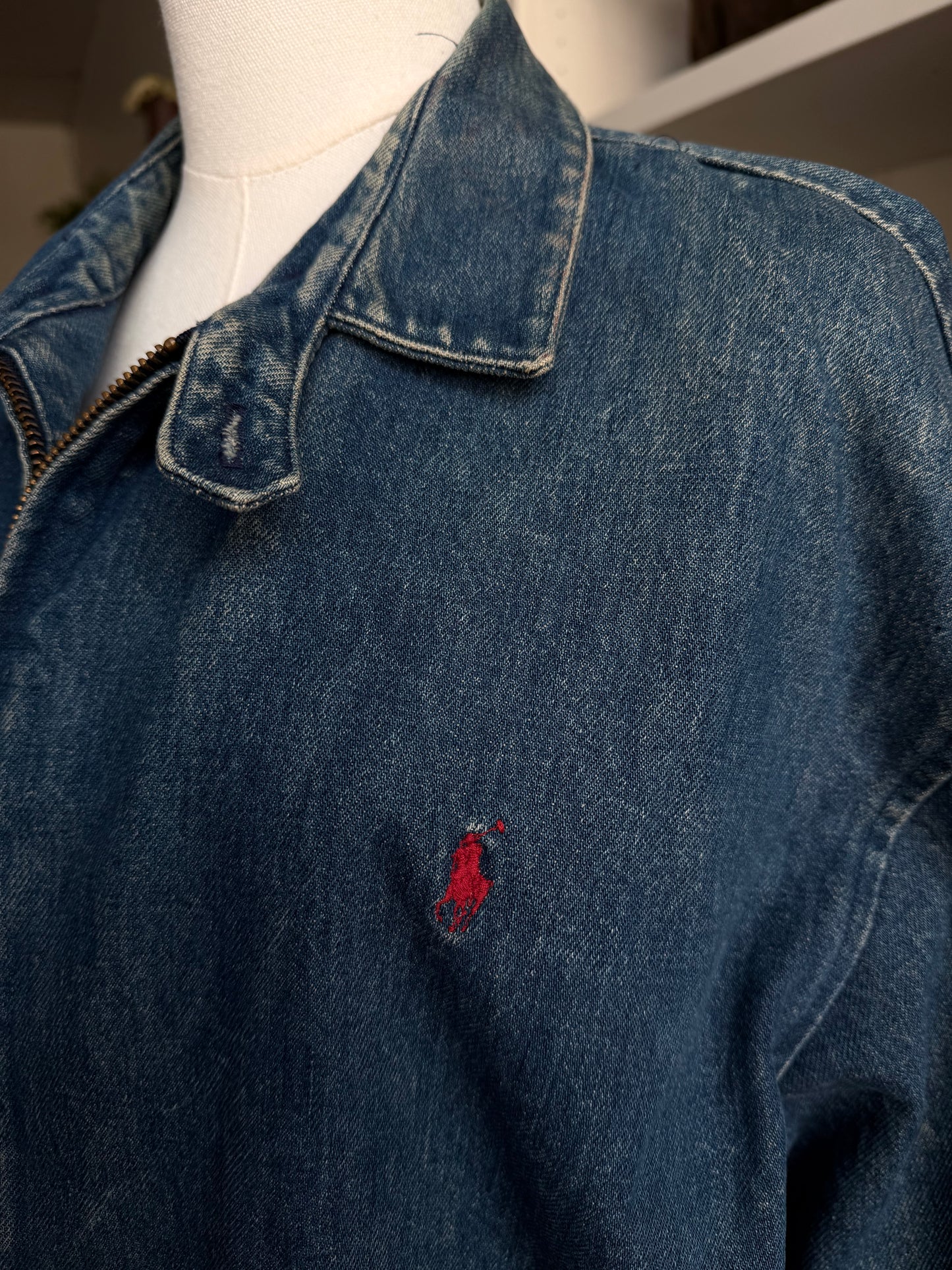 80/90s Polo Ralph Lauren denim bomber. Made in USA