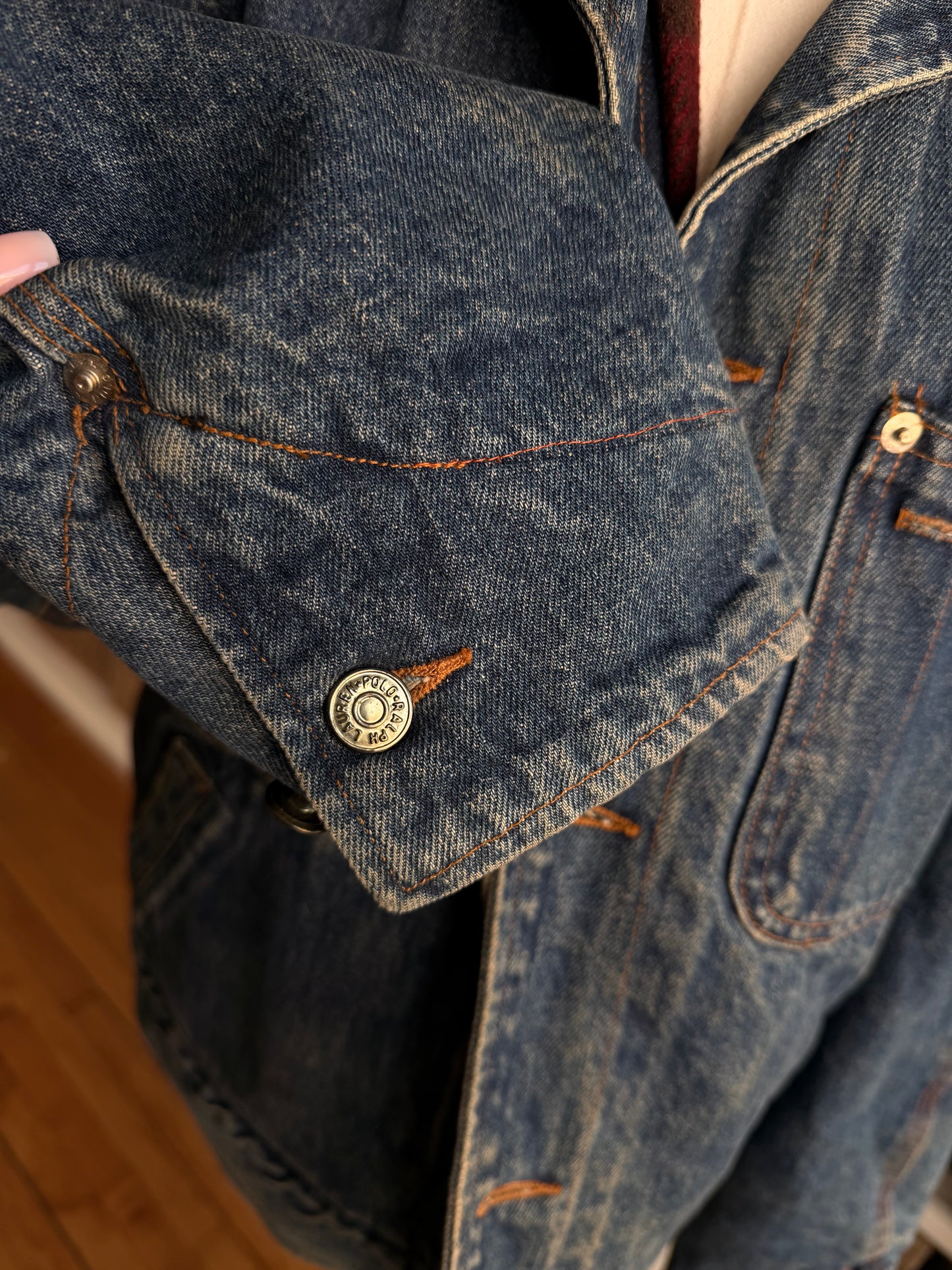 80s Polo Ralph Lauren denim wool lined denim jacket. Made in the USA