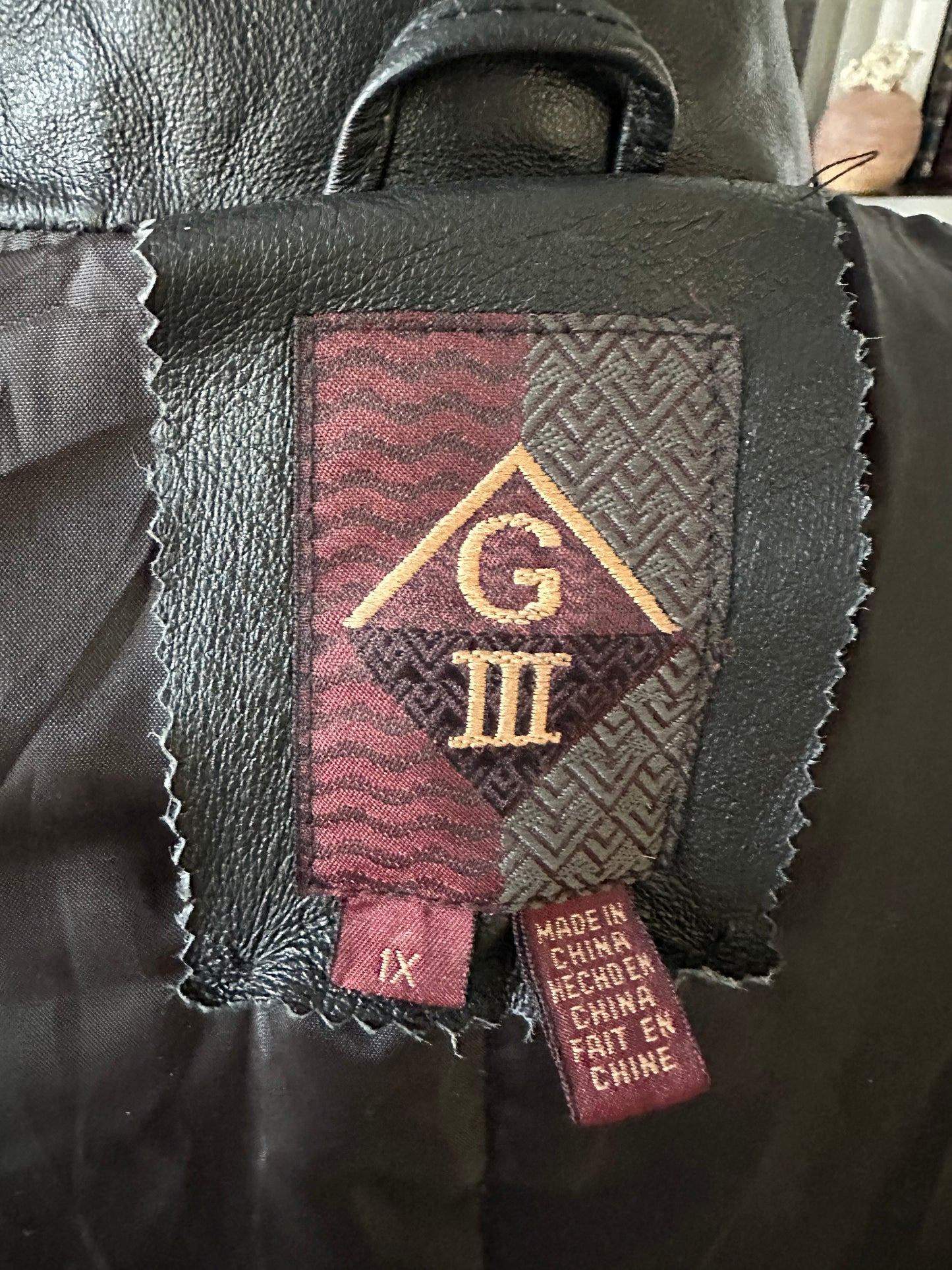90s G111 black leather blazer