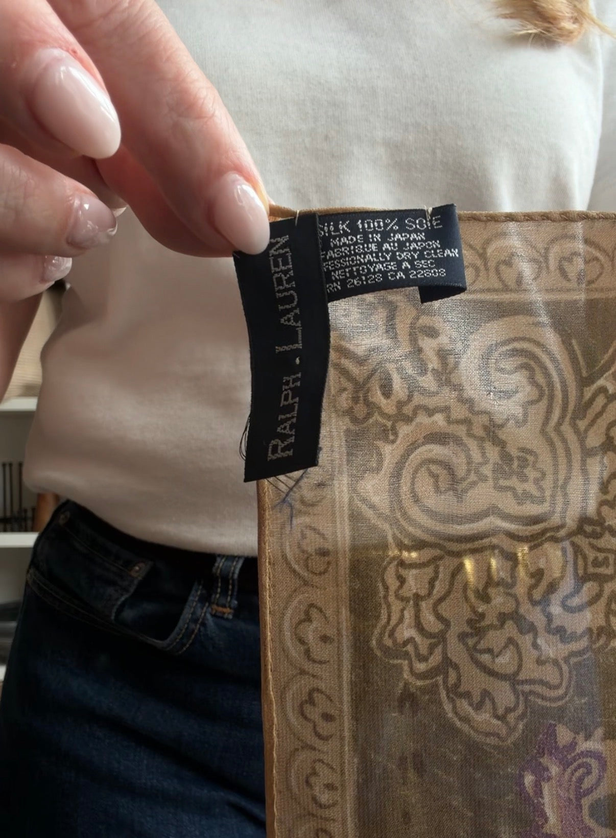 80s Ralph Lauren paisley silk scarf