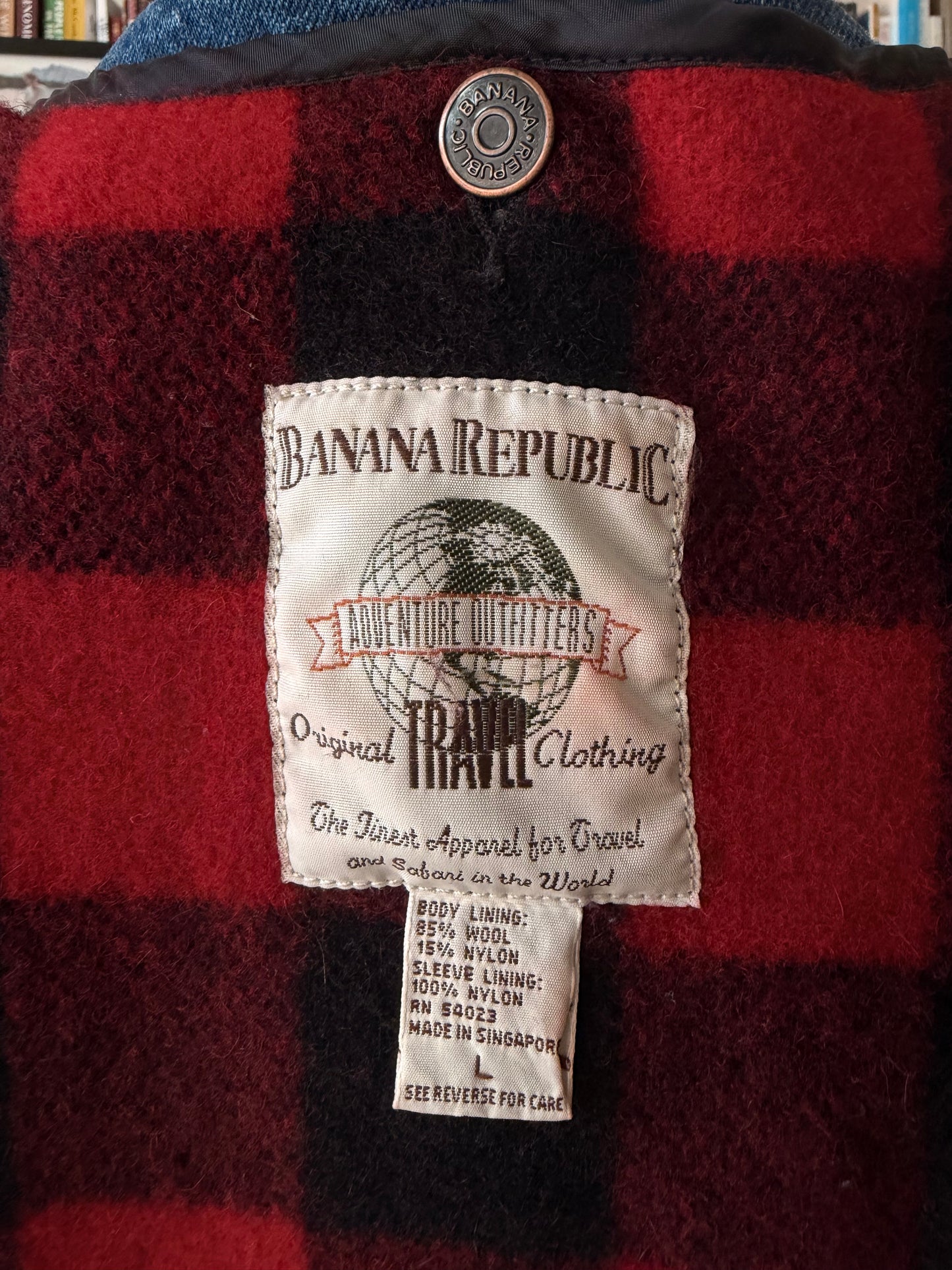 90s Banana Republic denim barn coat with removable wool lining