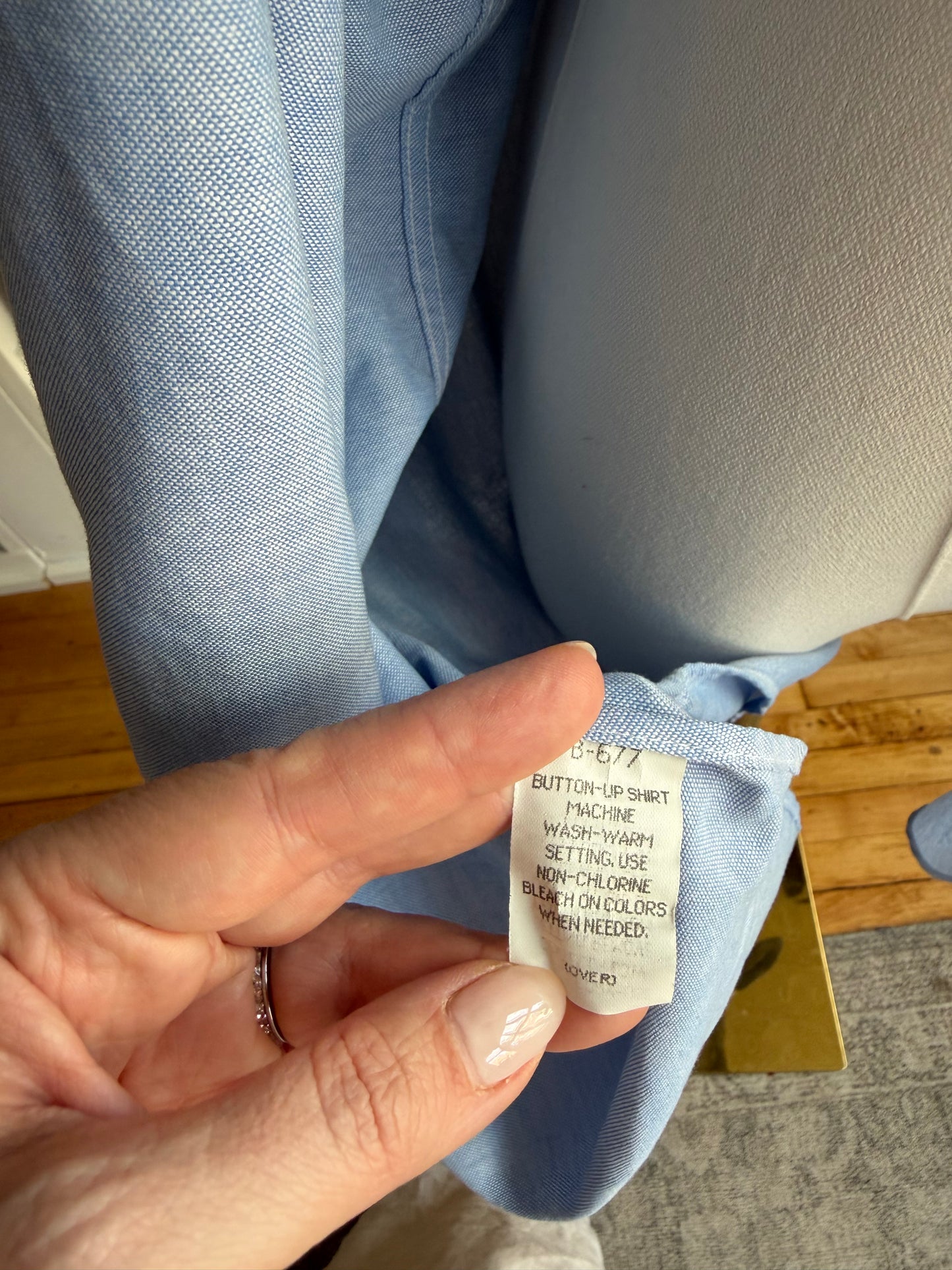90s Haggar blue Oxford. Made in Mexico