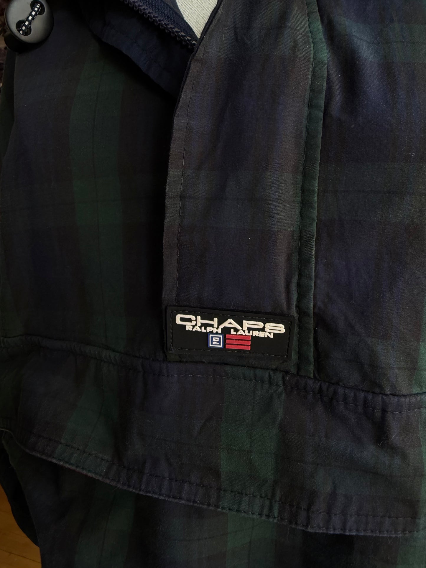90s Chaps Ralph Lauren plaid anorak windbreaker. Made in Korea. Fits S-L