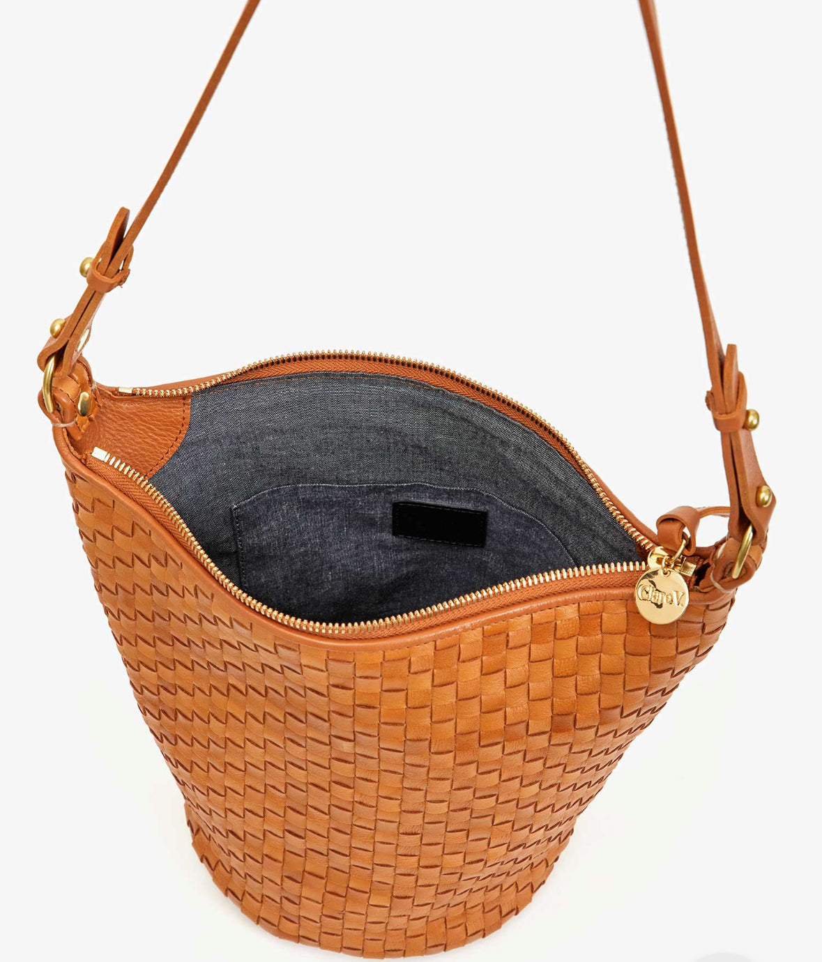Clare V petite Jeanne natural woven leather
