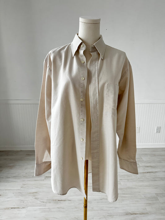 90s Croft & Barrow light tan oxford. Made in the USA