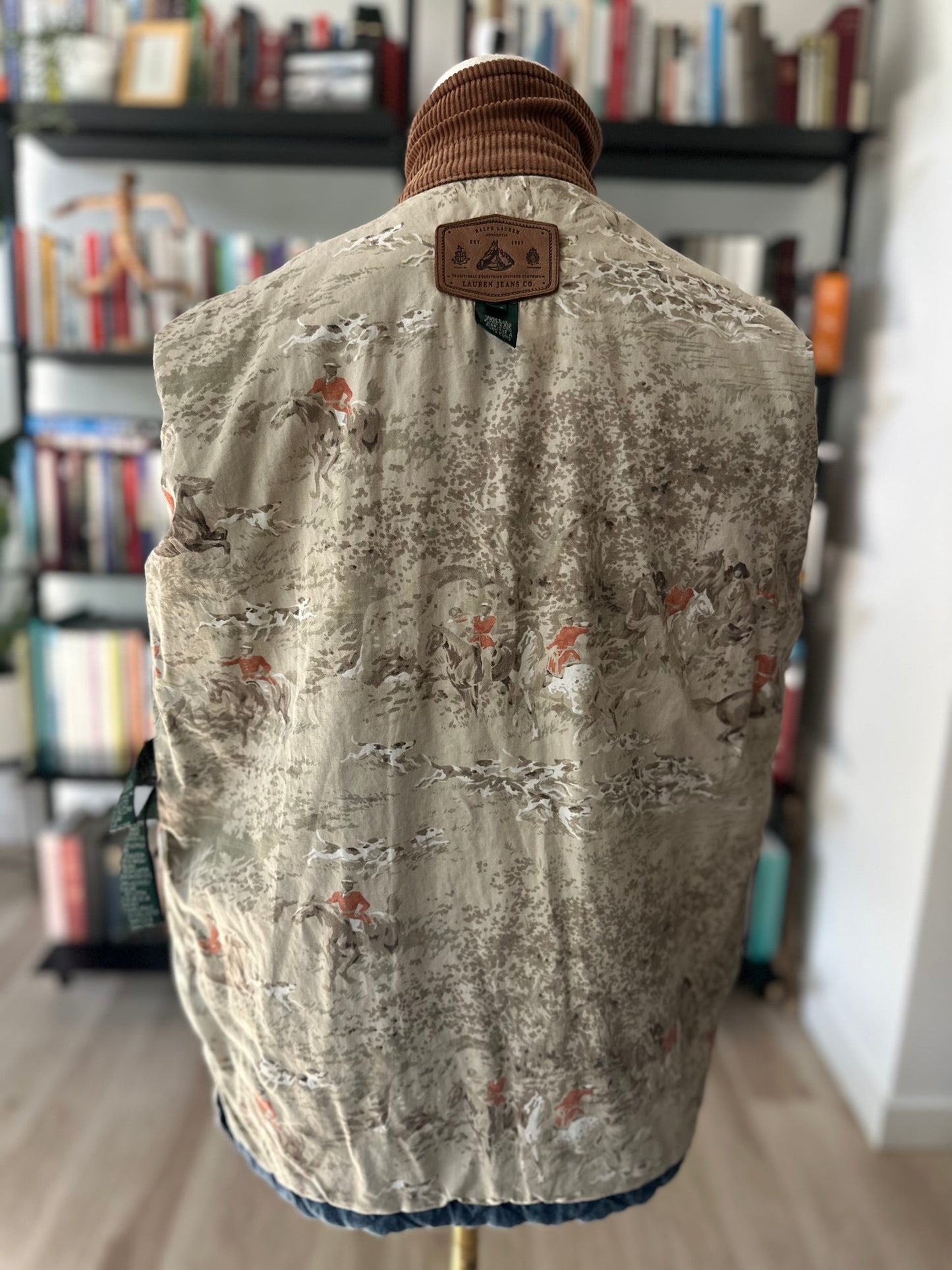 90s Lauren Jeans Co denim quilted chore coat. Made in Hong Kong
