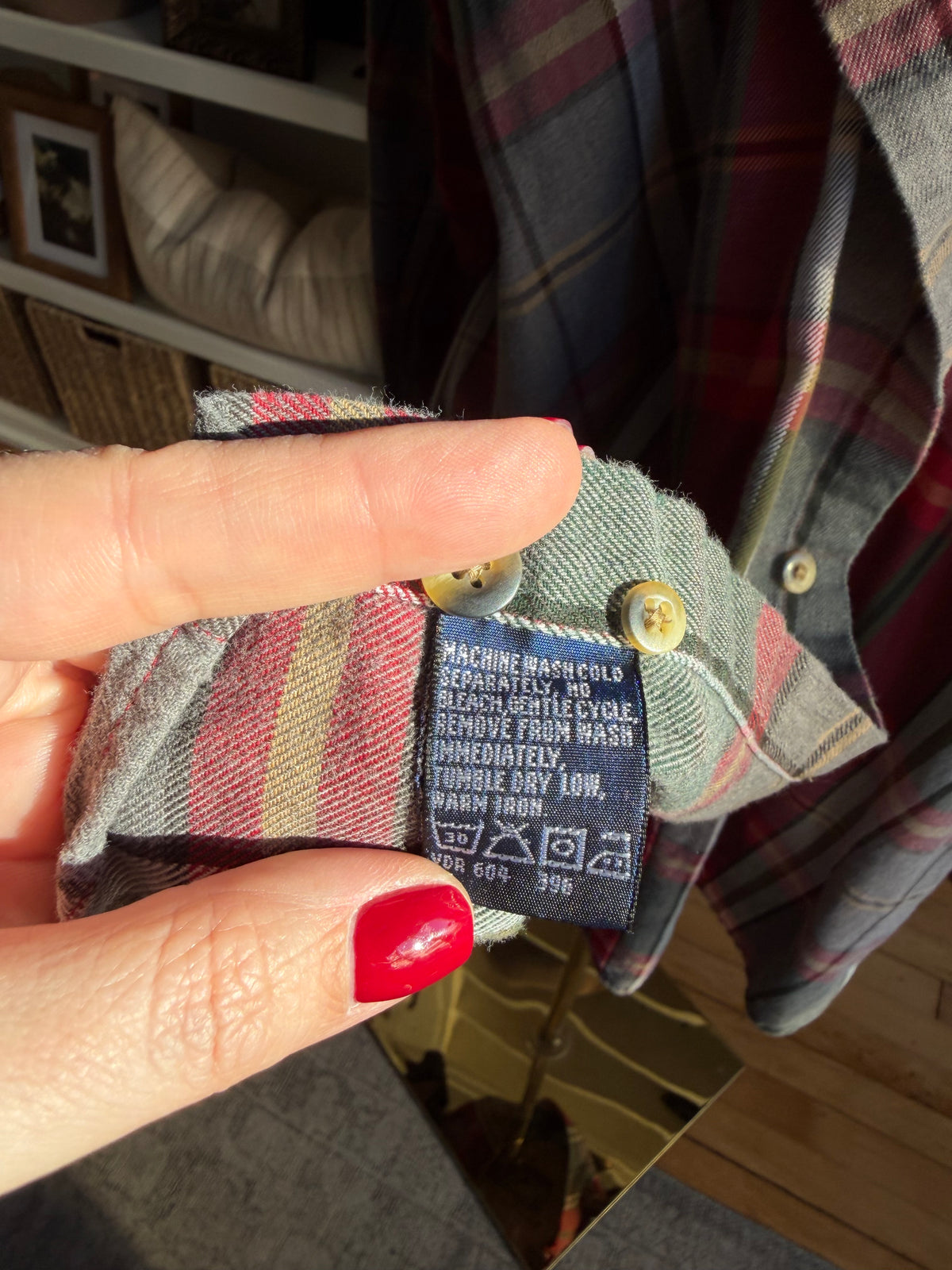 90s Nautica plaid button down. Made in the USA