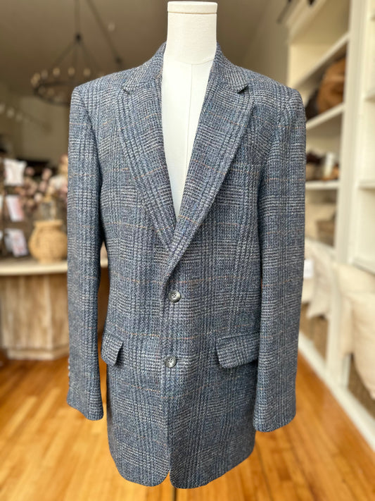 80s Bachrach blue tweed blazer. Made in USA