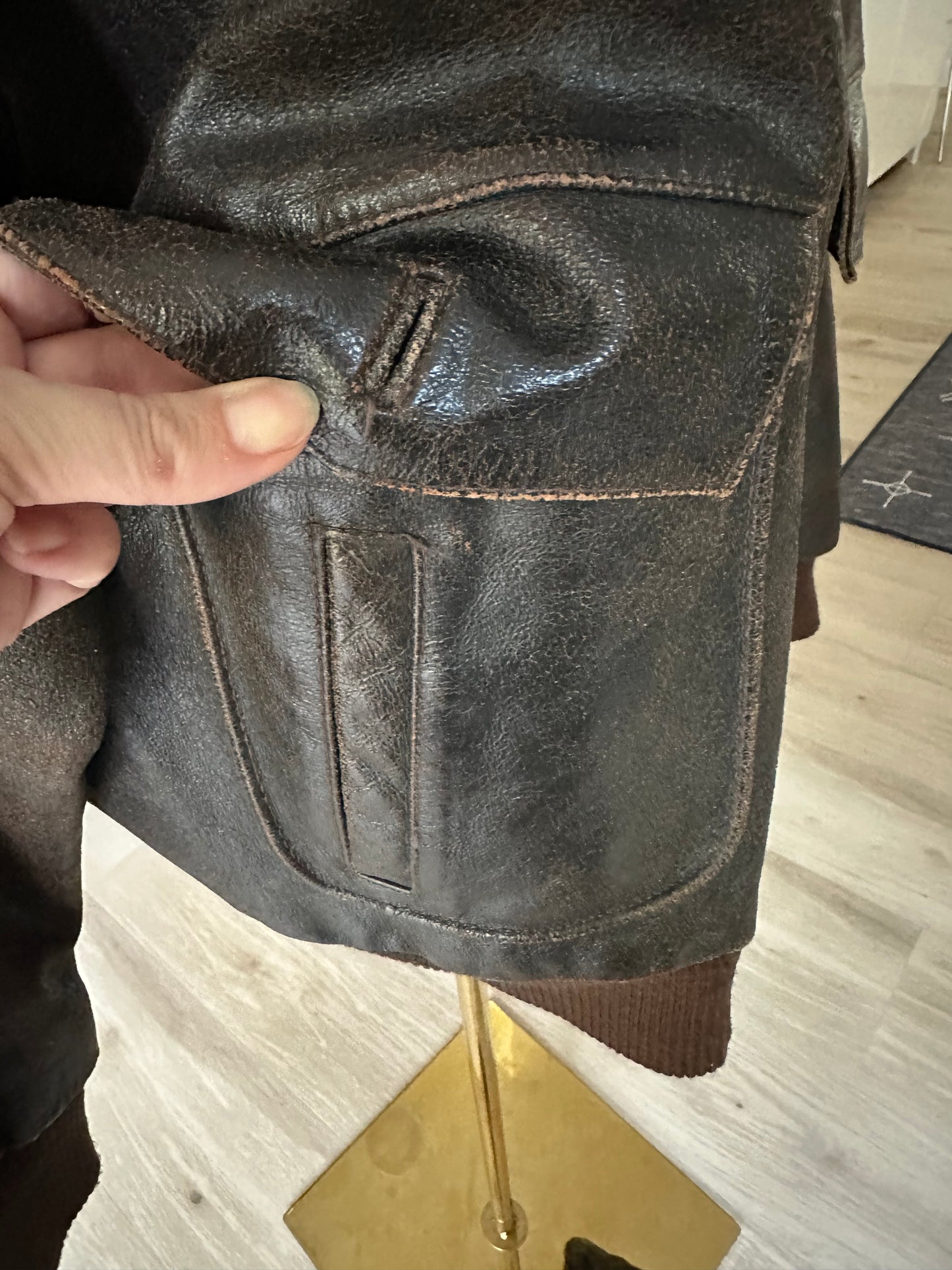 90s Rockcreek Trading Co leather bomber. Made in Korea