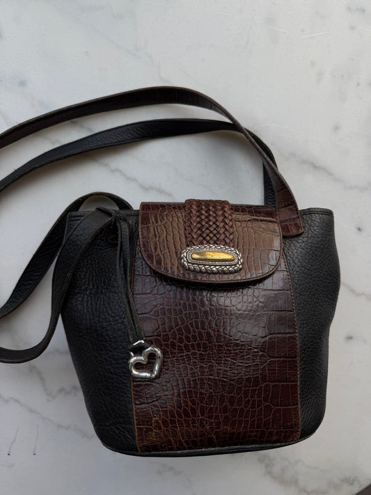 90s Brighton two toned leather shoulder bag