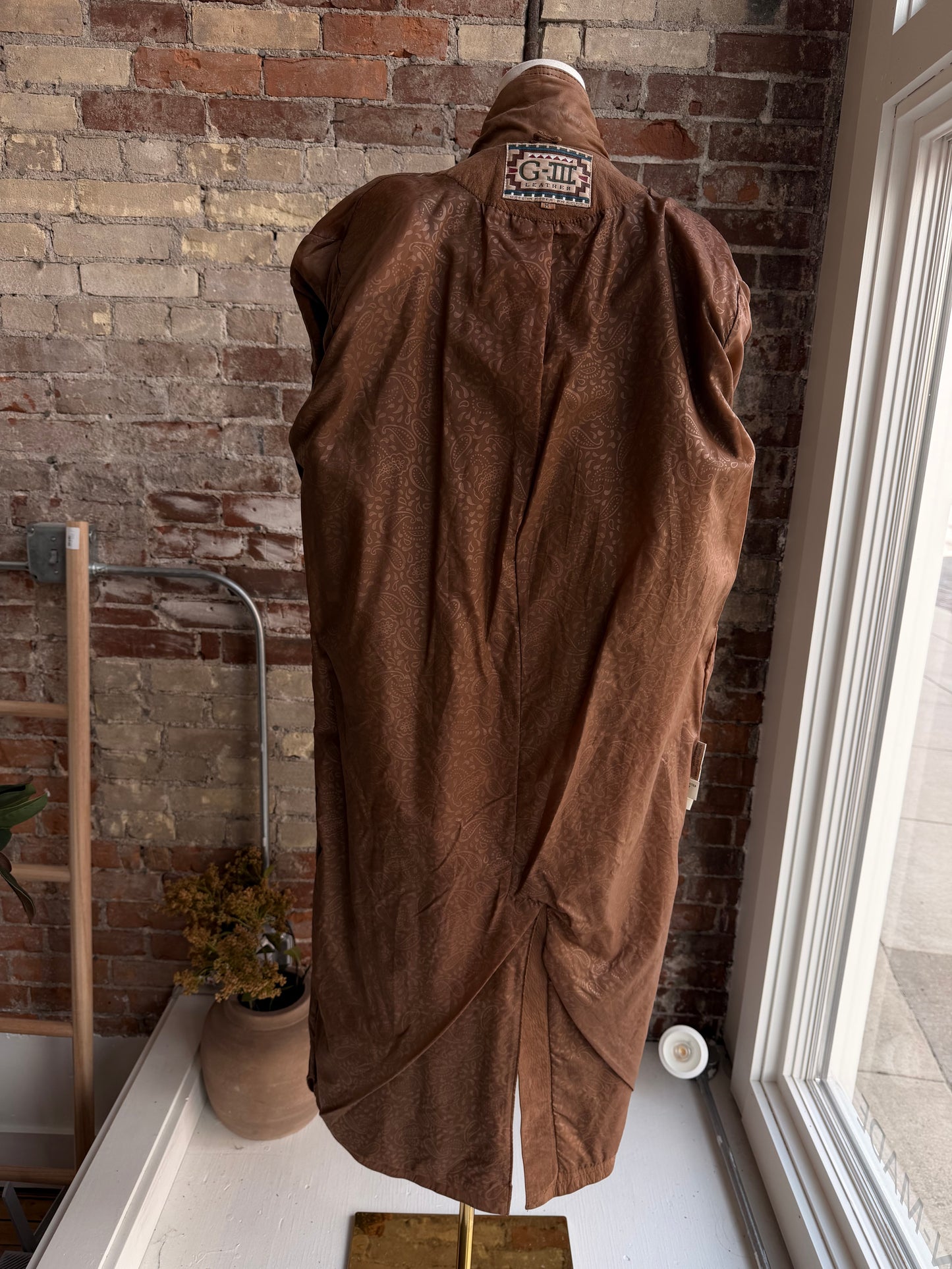 80s GIII leather trench. Made in Korea