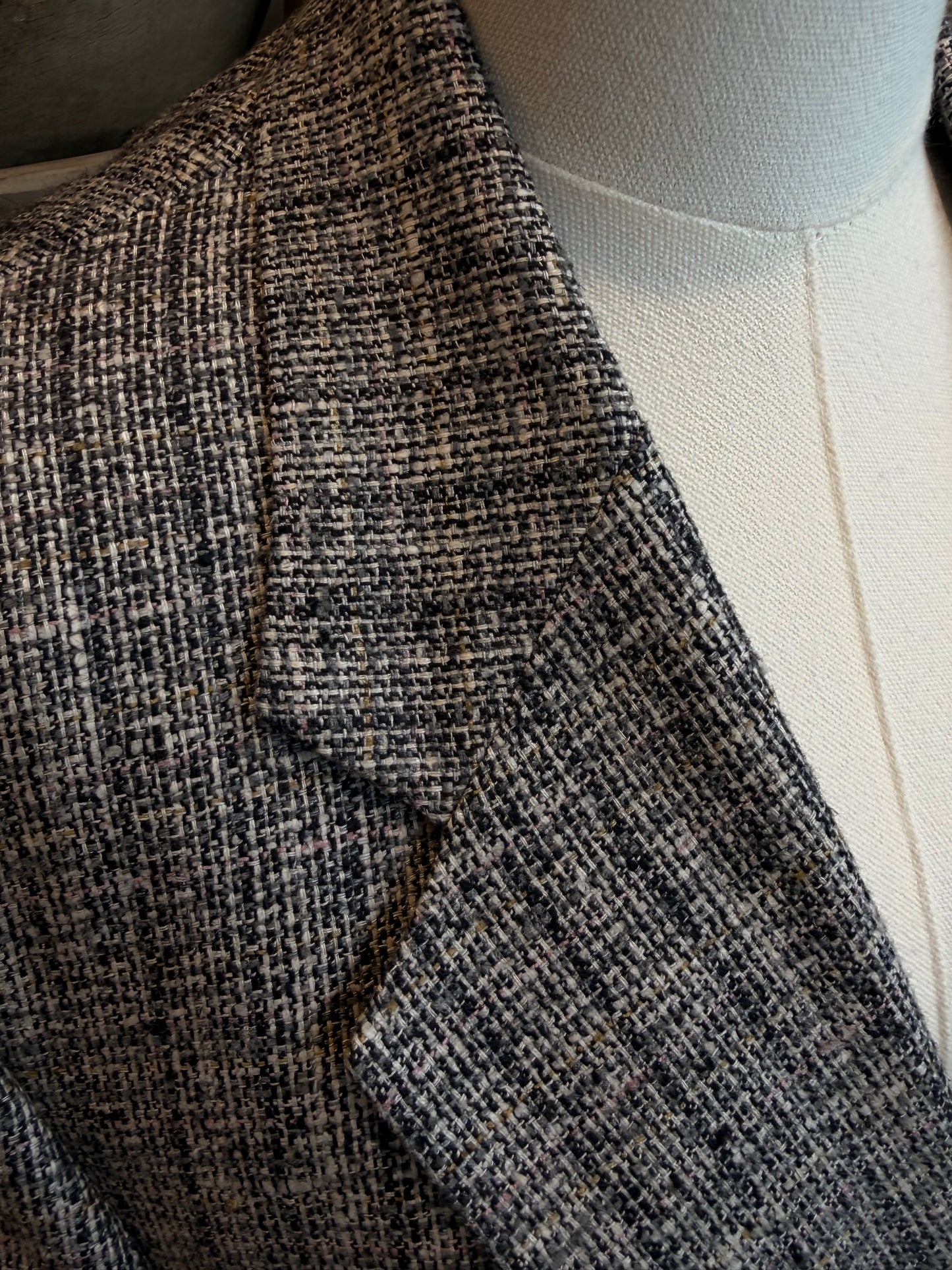 80s Christian Dior silk tweed blazer.