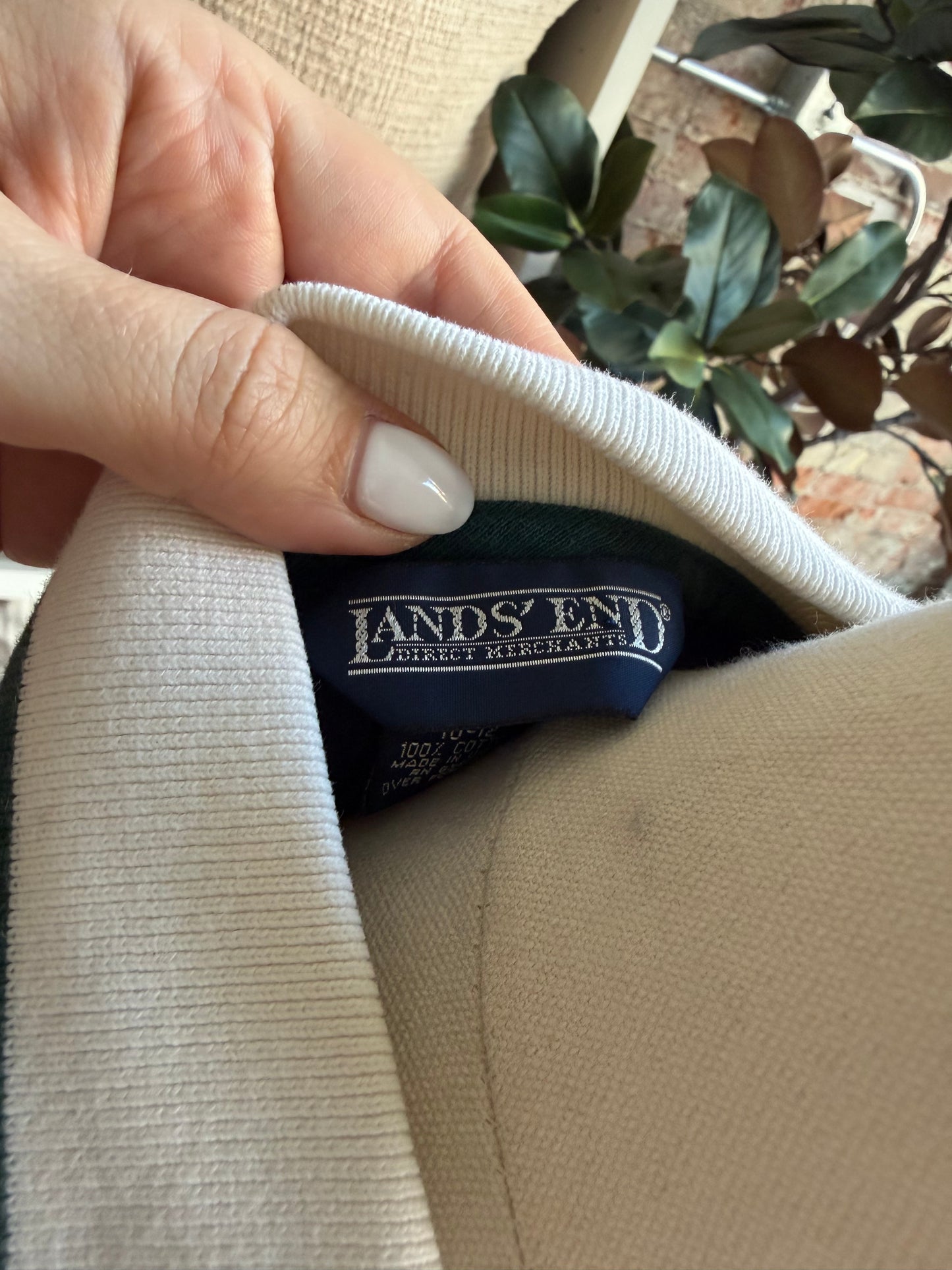 80s Lands End striped polo shirt. Made in the USA