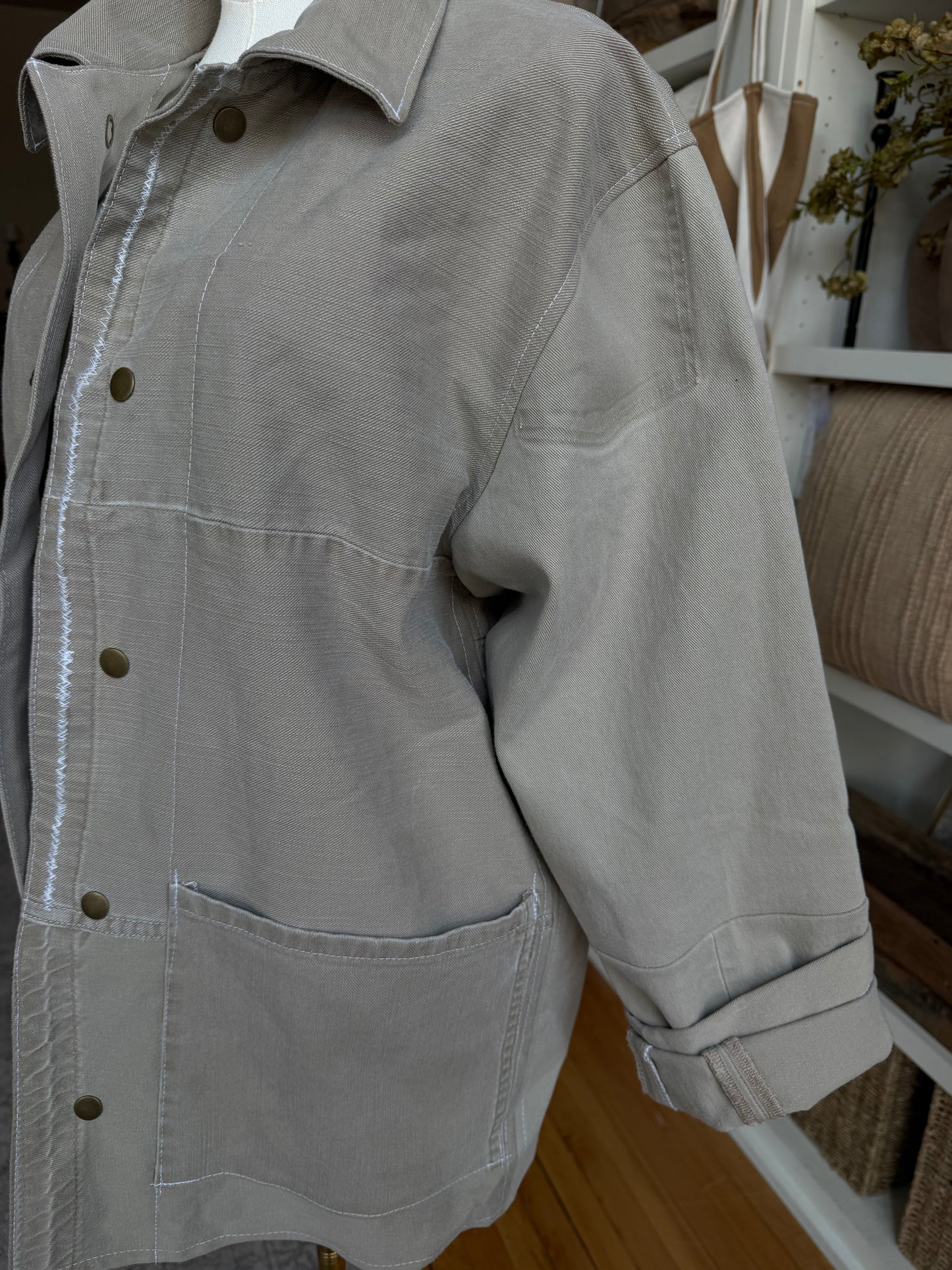 Reed Reworked denim chore coat. Size small