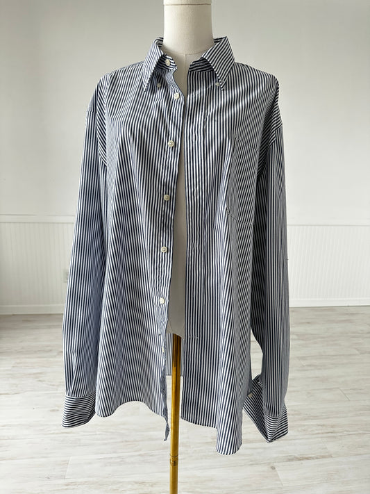 90s/00s Lauren by Ralph Lauren striped poplin button down