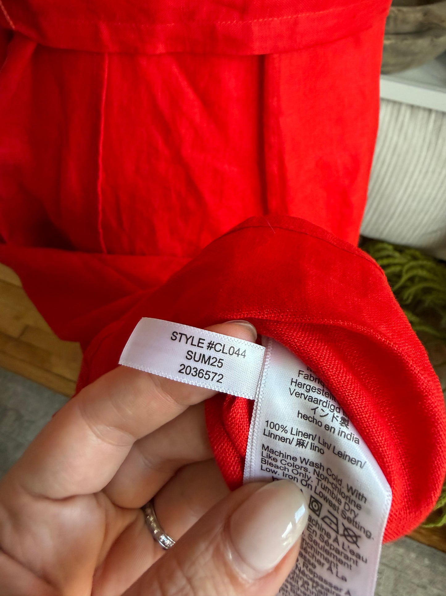 JCrew Seamed linen dress with removable belt. Size M Tall. NWT