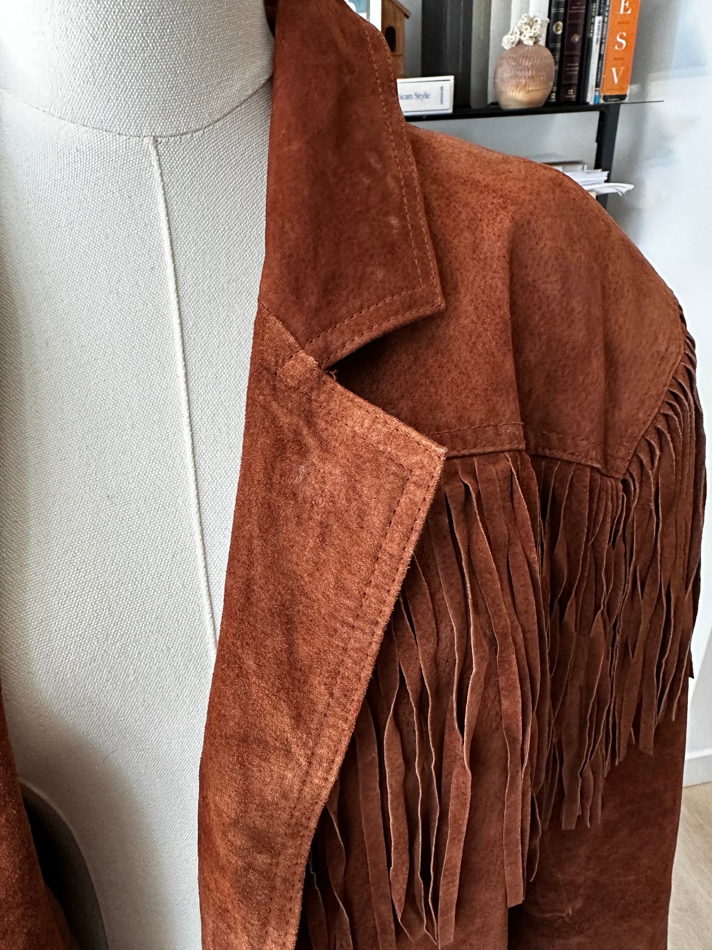 90s Accents Outerwear suede fringe jacket
