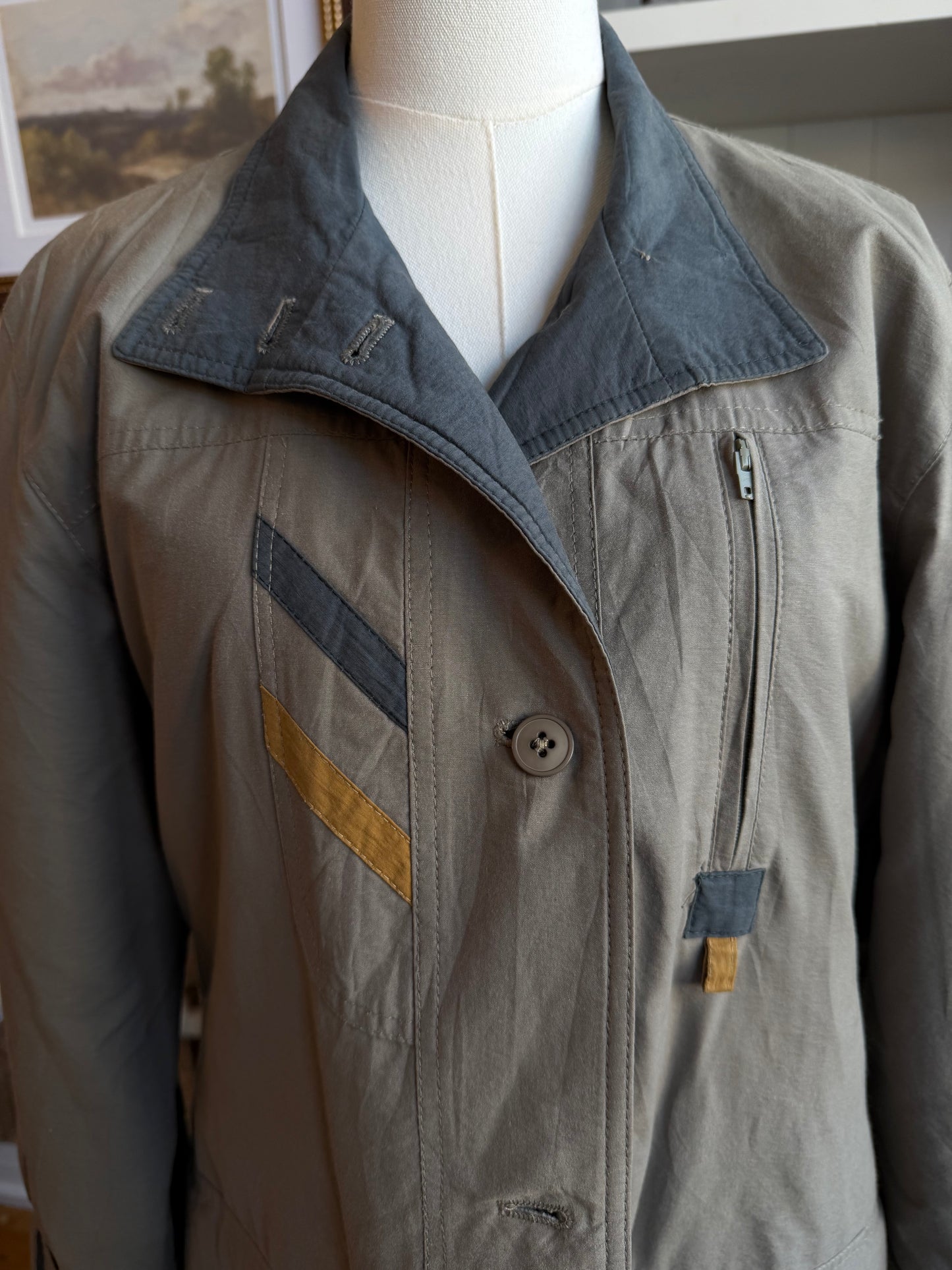 Vintage green insulated trench #9