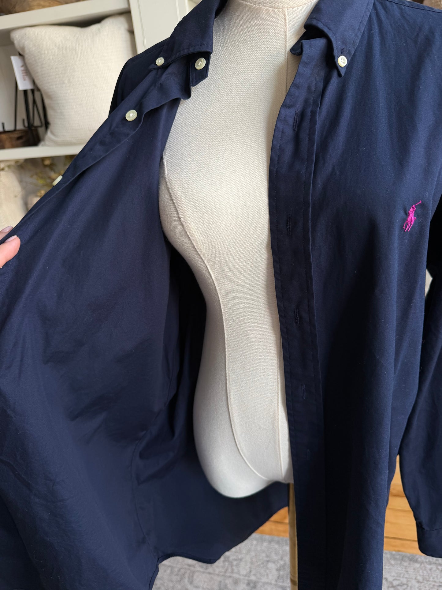 90s Ralph Lauren navy button down