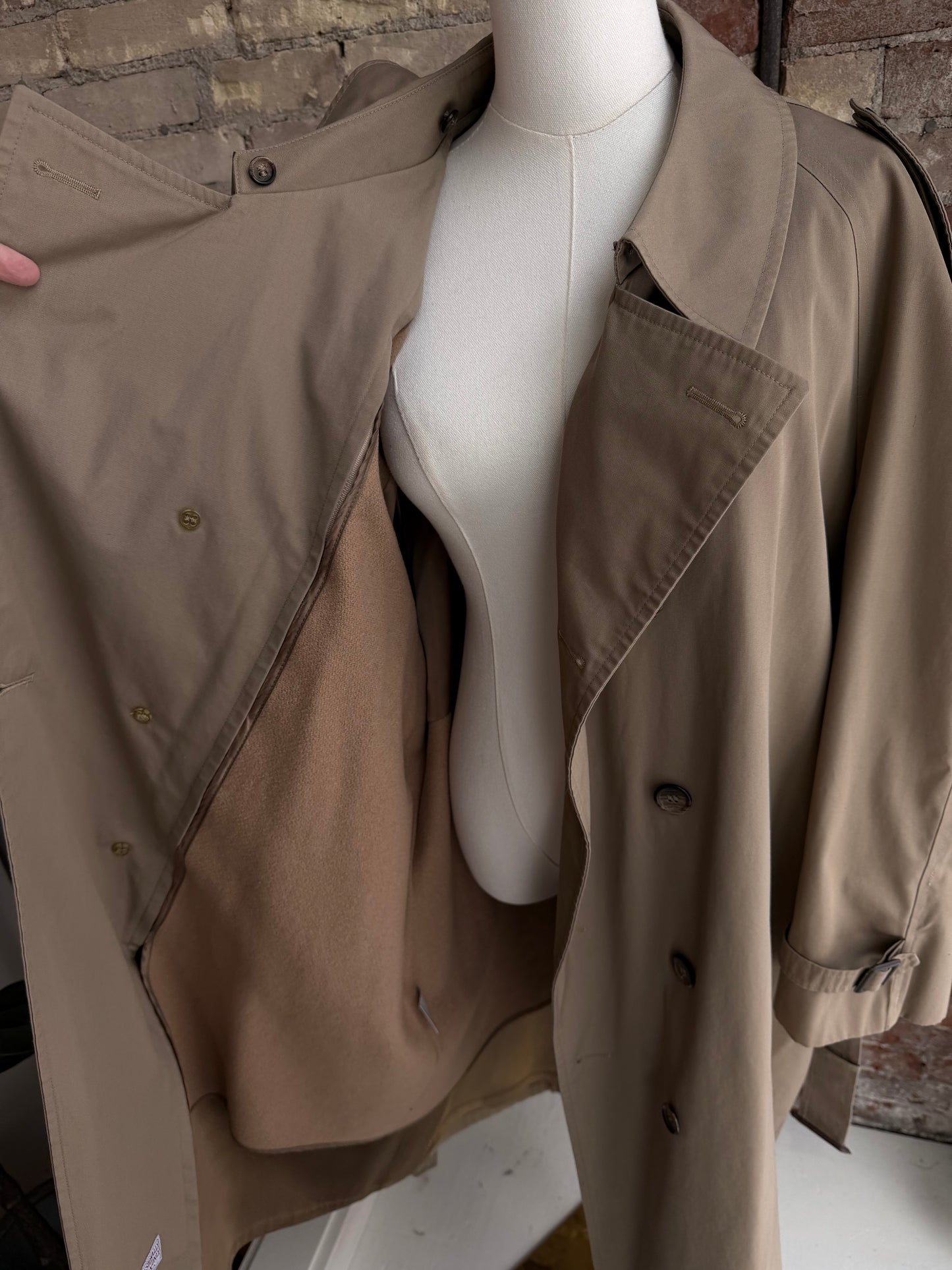 60s/70s Botany 500 trench with zip out lining. Made in USA