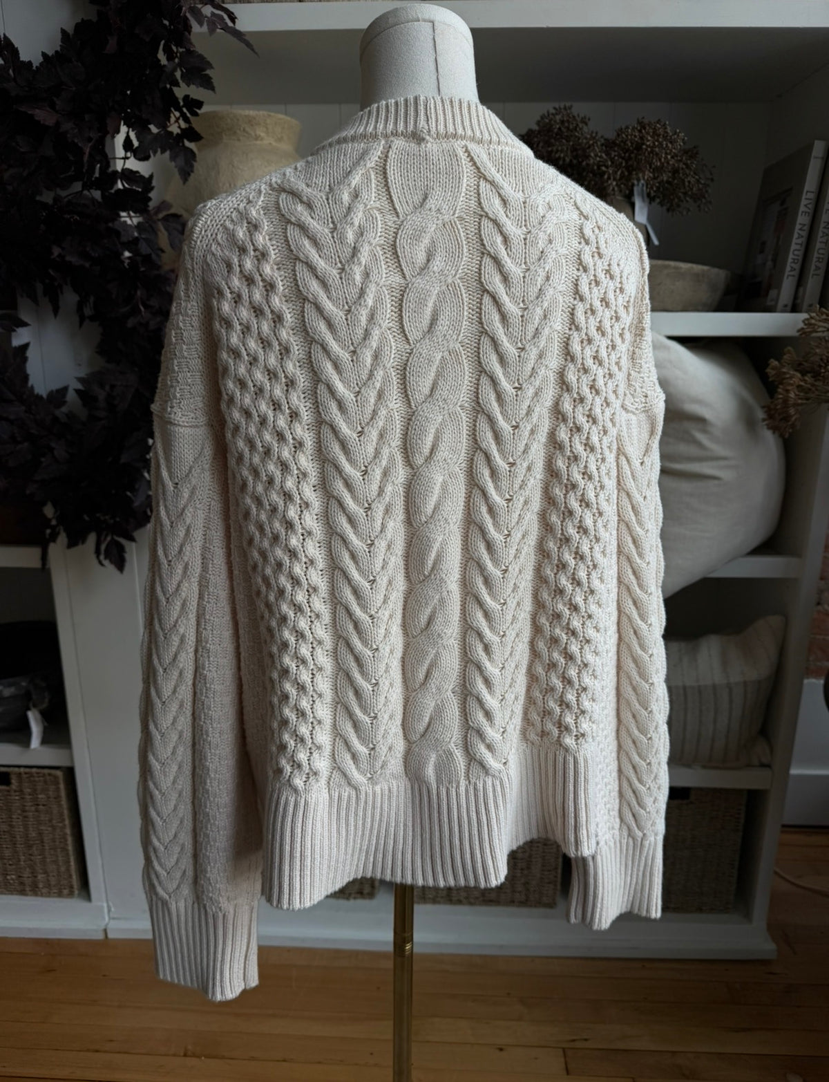 Everlane Cable Sweater in Everyday Cotton. Size L