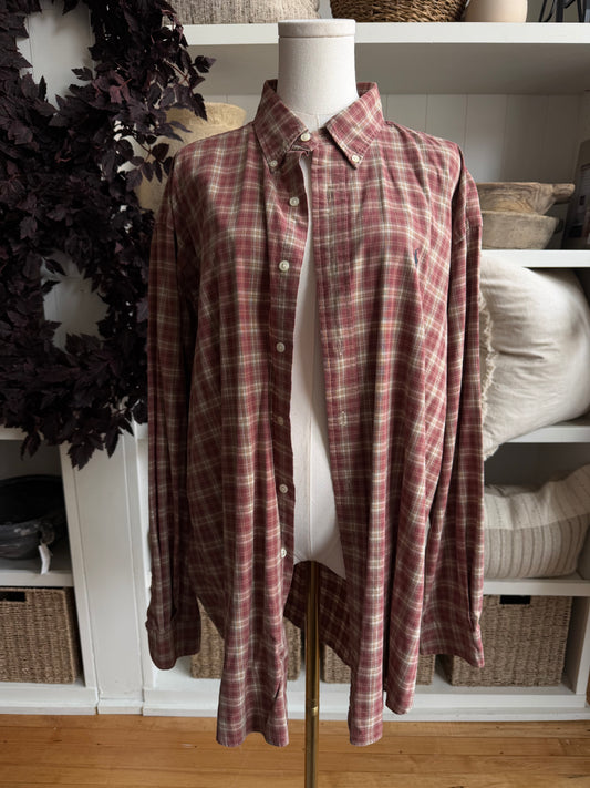 90s Ralph Lauren Blake plaid button down. Fits M-XL