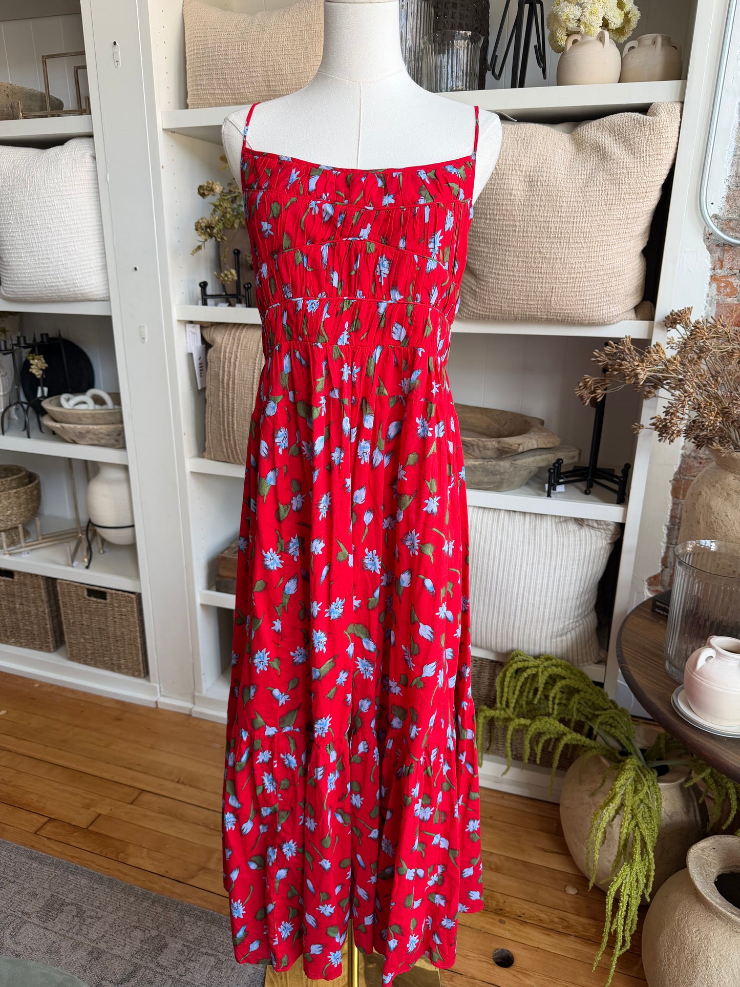 JCrew Tiered cotton dress in brushed daisy print. Size large. NWT