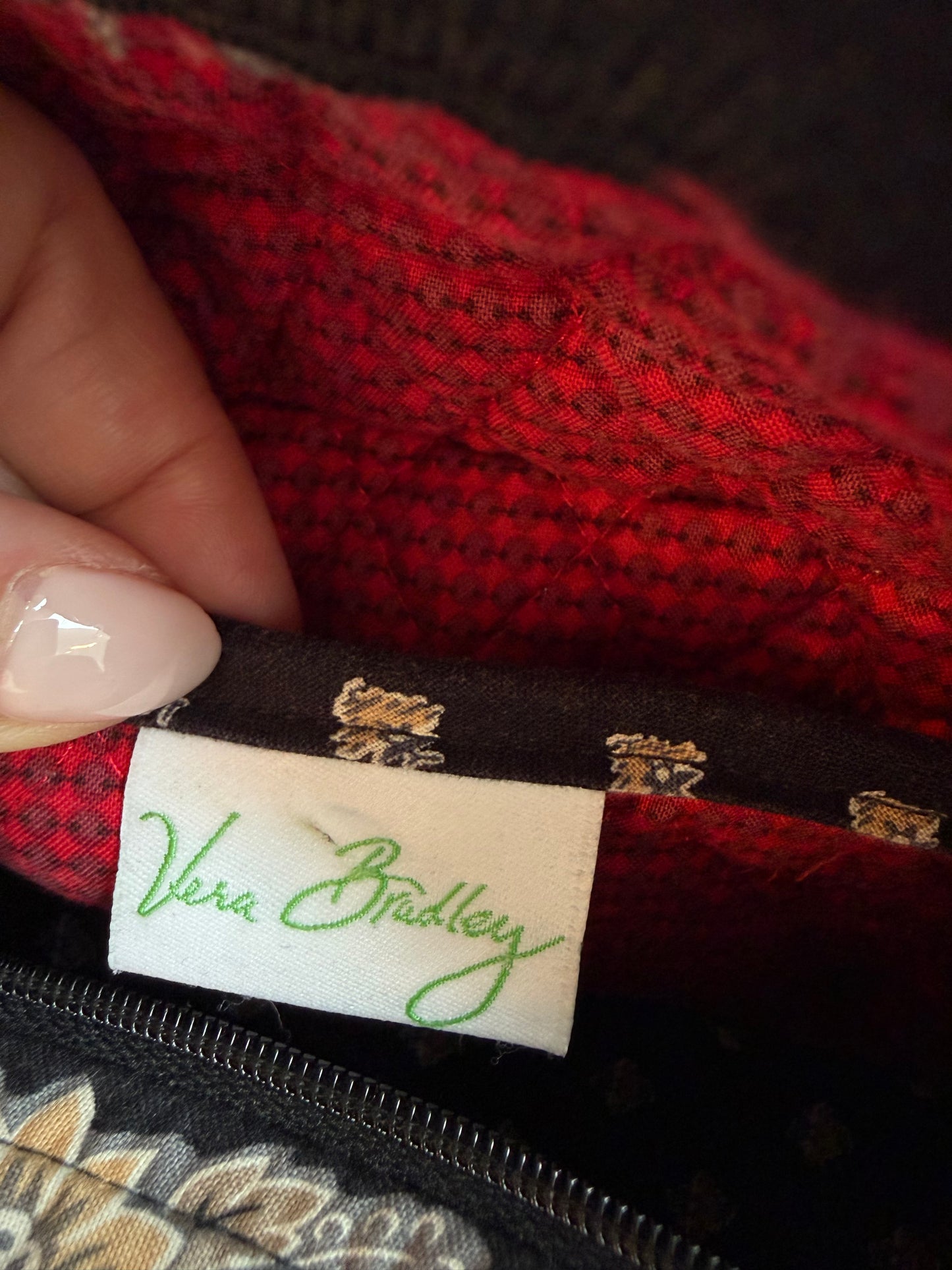00s Vera Bradley Classic Black tote bag and matching zip top shoulder bag