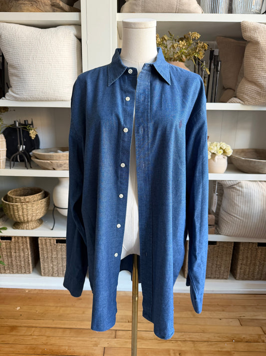 90s Ralph Lauren navy poplin button down