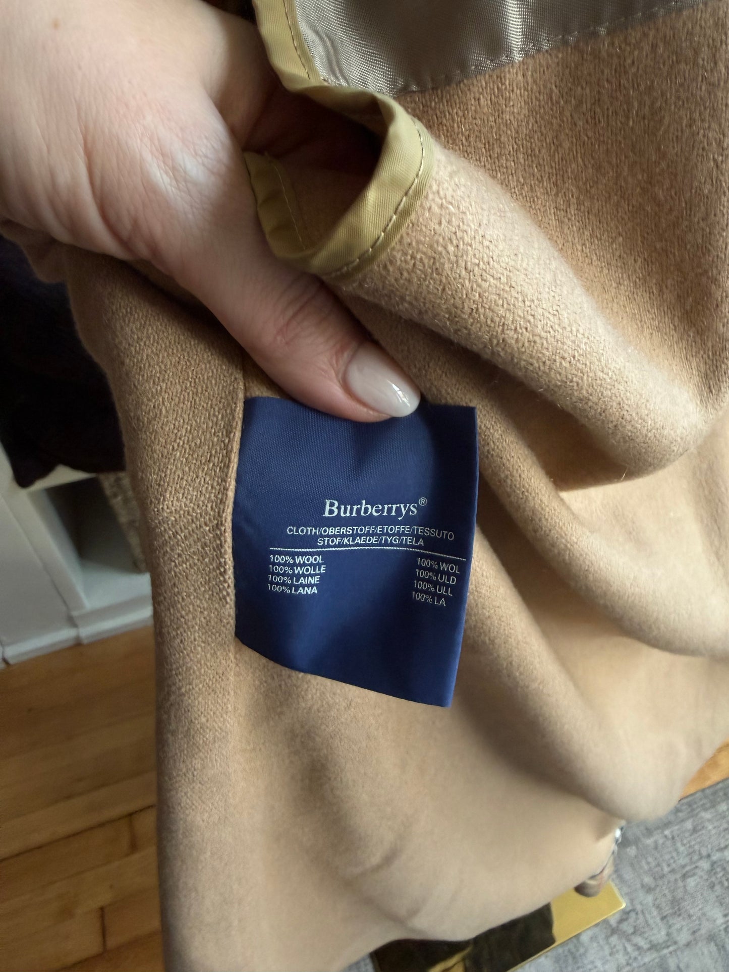 Vintage Burberry khaki trench with zip out wool liner. Fits M-XL
