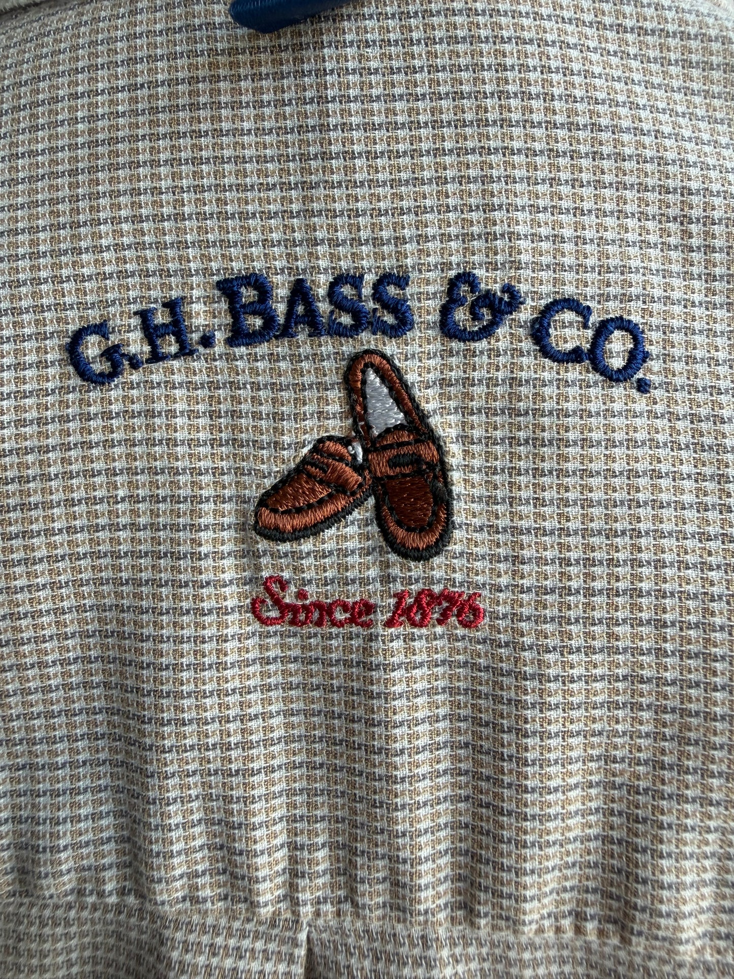 90s GH Bass & Co brown check  cotton button down