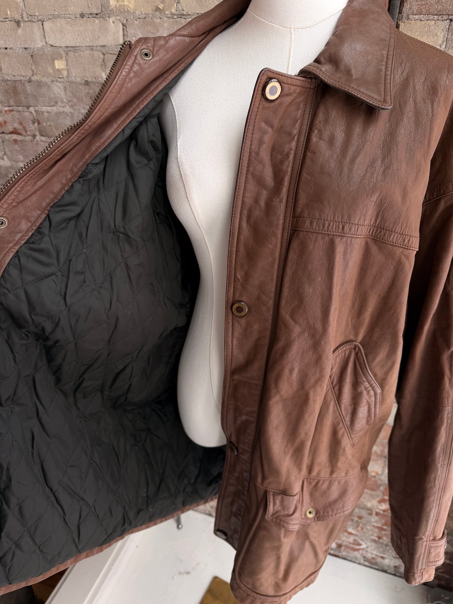 90s Royal Castle leather barn coat