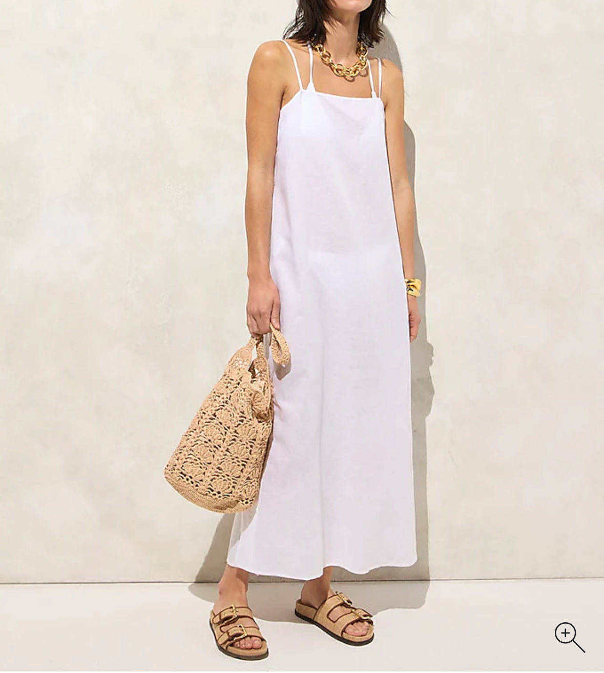JCrew Linen cotton blend tie-back midi dress. NWT