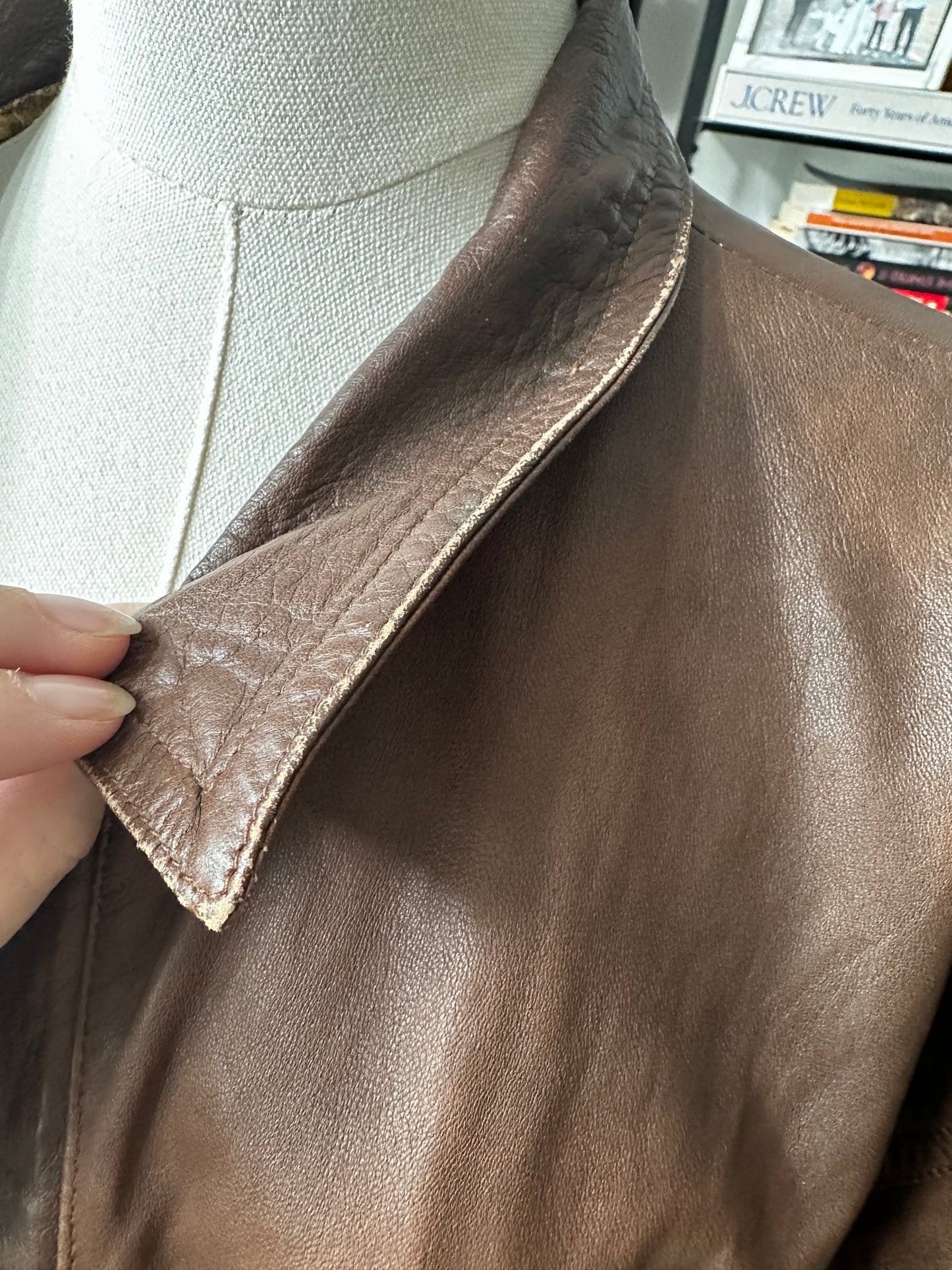 70s Peruzzi leather bomber. Made in Italy