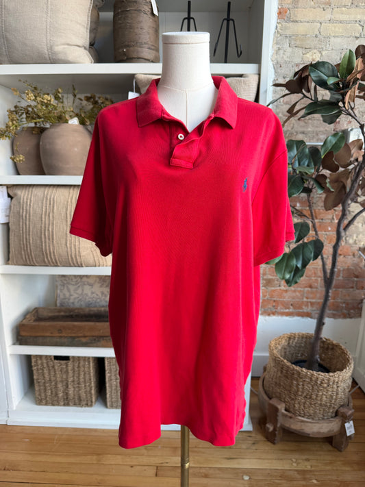 90s Polo Ralph Lauren red polo shirt