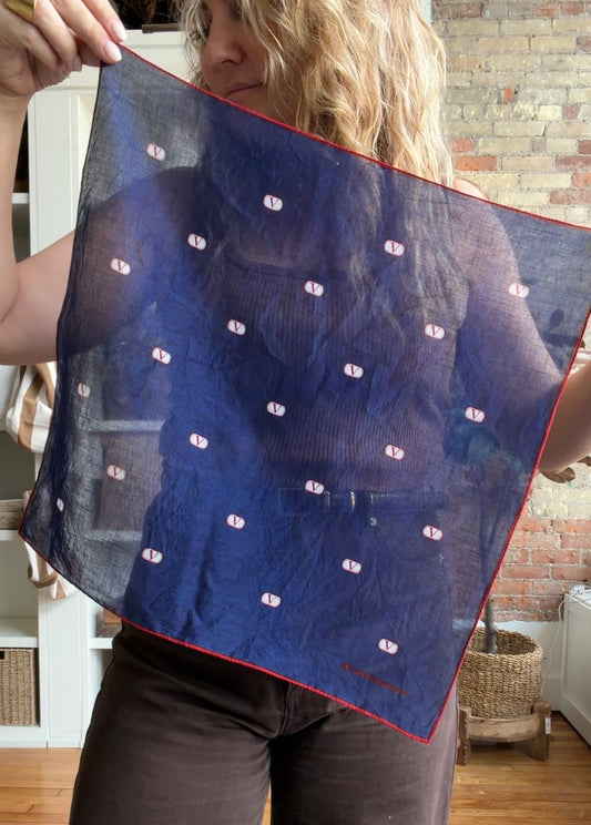 #4 Vintage Valentino Garavani navy cotton scarf